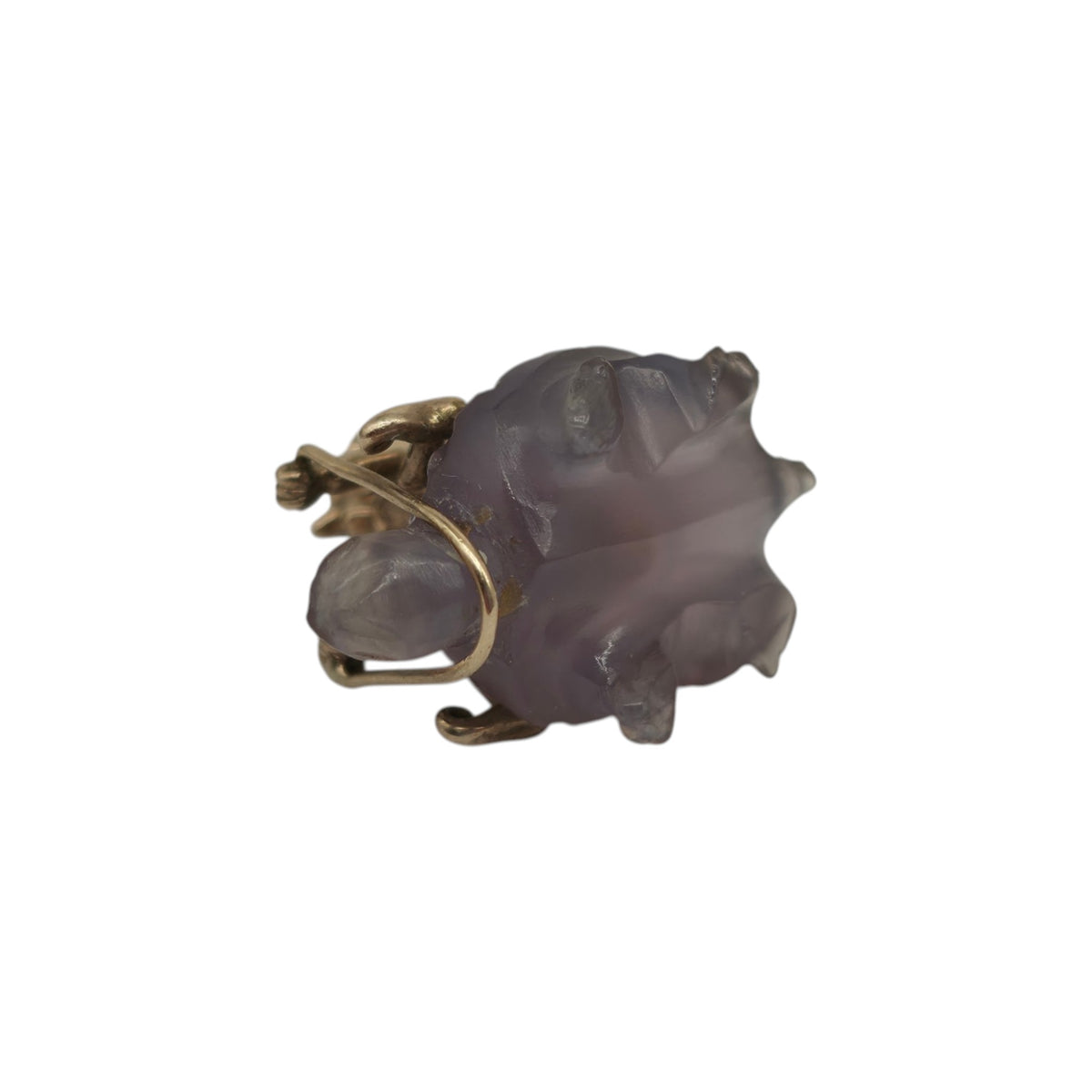 Unusual 9ct 375 Yellow Gold Elf Riding A Tortoise Charm 1964 L 2.0 cm 4.2 g.