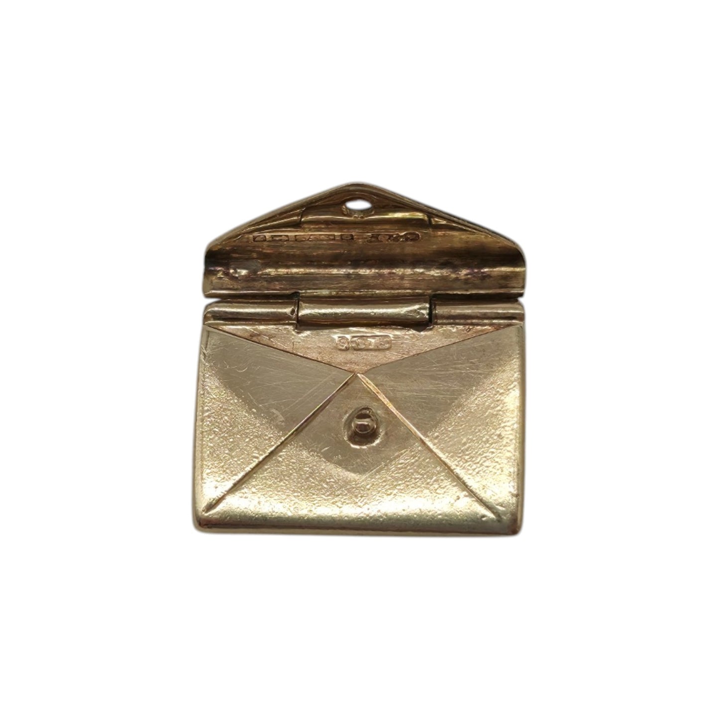 9ct 375イエローゴールド 封筒レターオープニングチャーム 1958年 L 1.2 cm 1.5 g