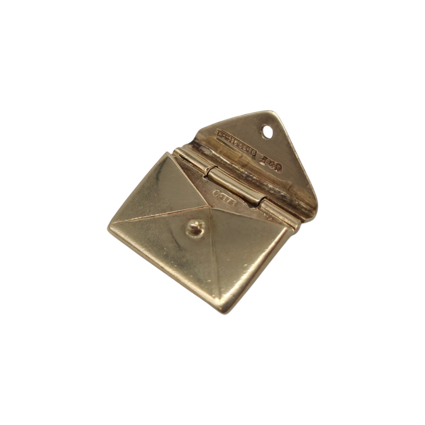 9ct 375イエローゴールド 封筒レターオープニングチャーム 1958年 L 1.2 cm 1.5 g