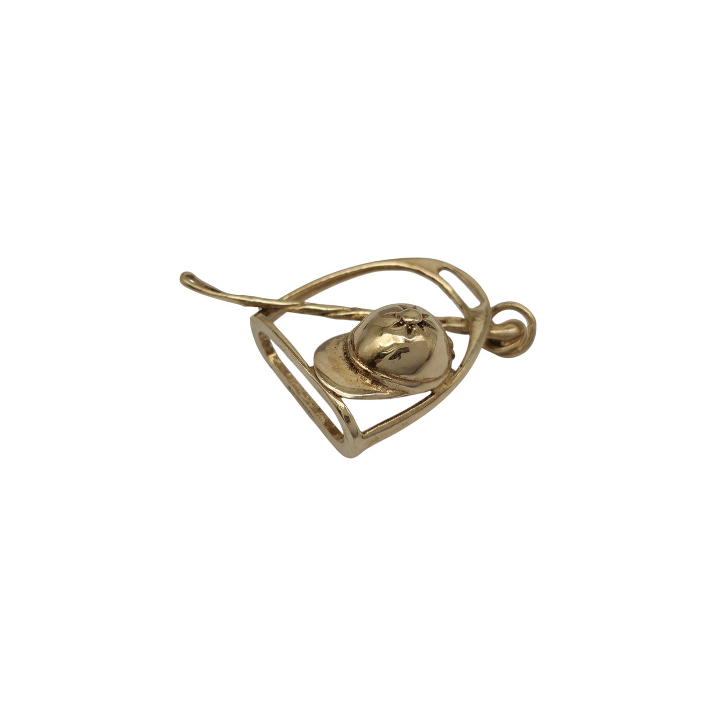 9ct 375 Yellow Gold Equestrian Pendant 1974 L 2.6 cm 4.0 g.