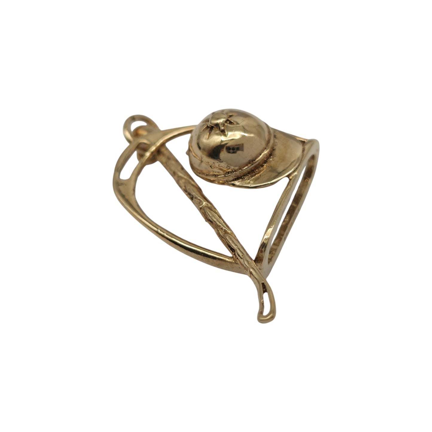 9ct 375 Yellow Gold Equestrian Pendant 1974 L 2.6 cm 4.0 g.