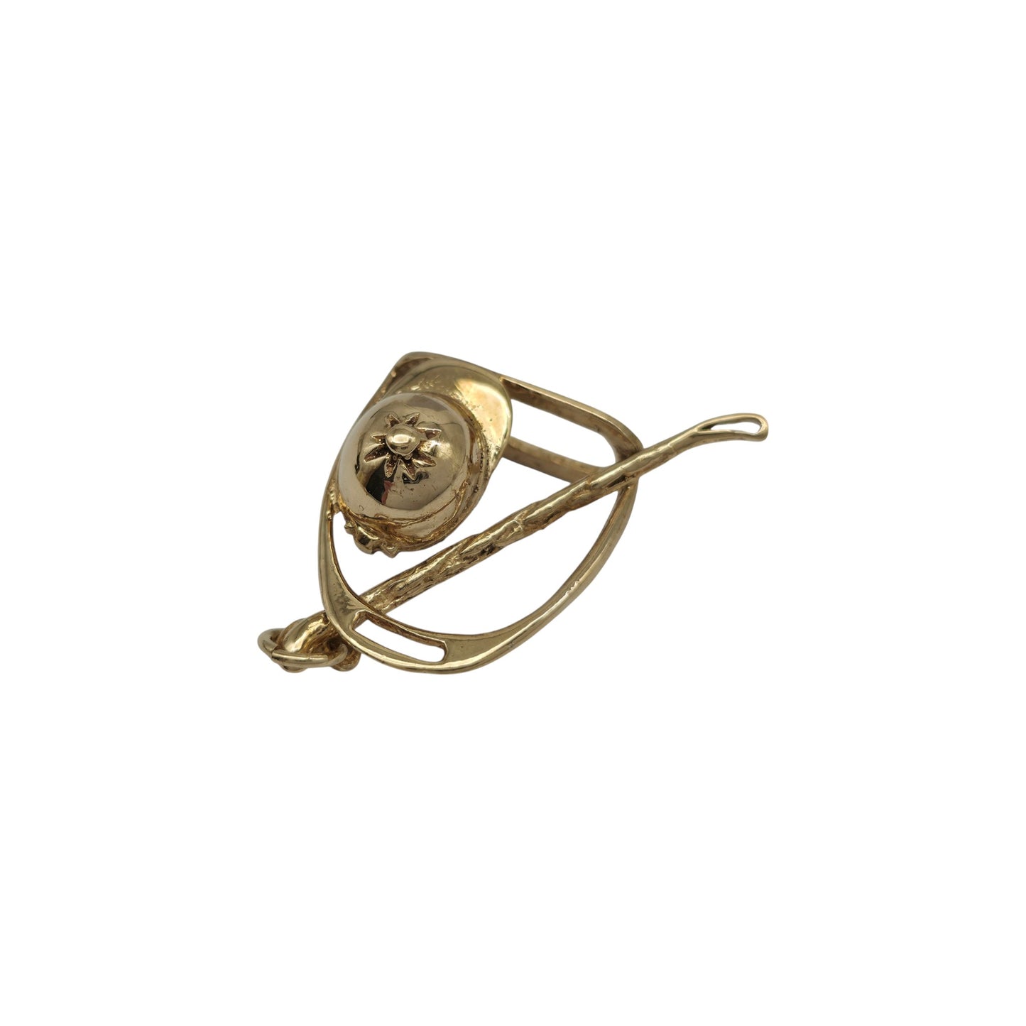 9ct 375 Yellow Gold Equestrian Pendant 1974 L 2.6 cm 4.0 g.