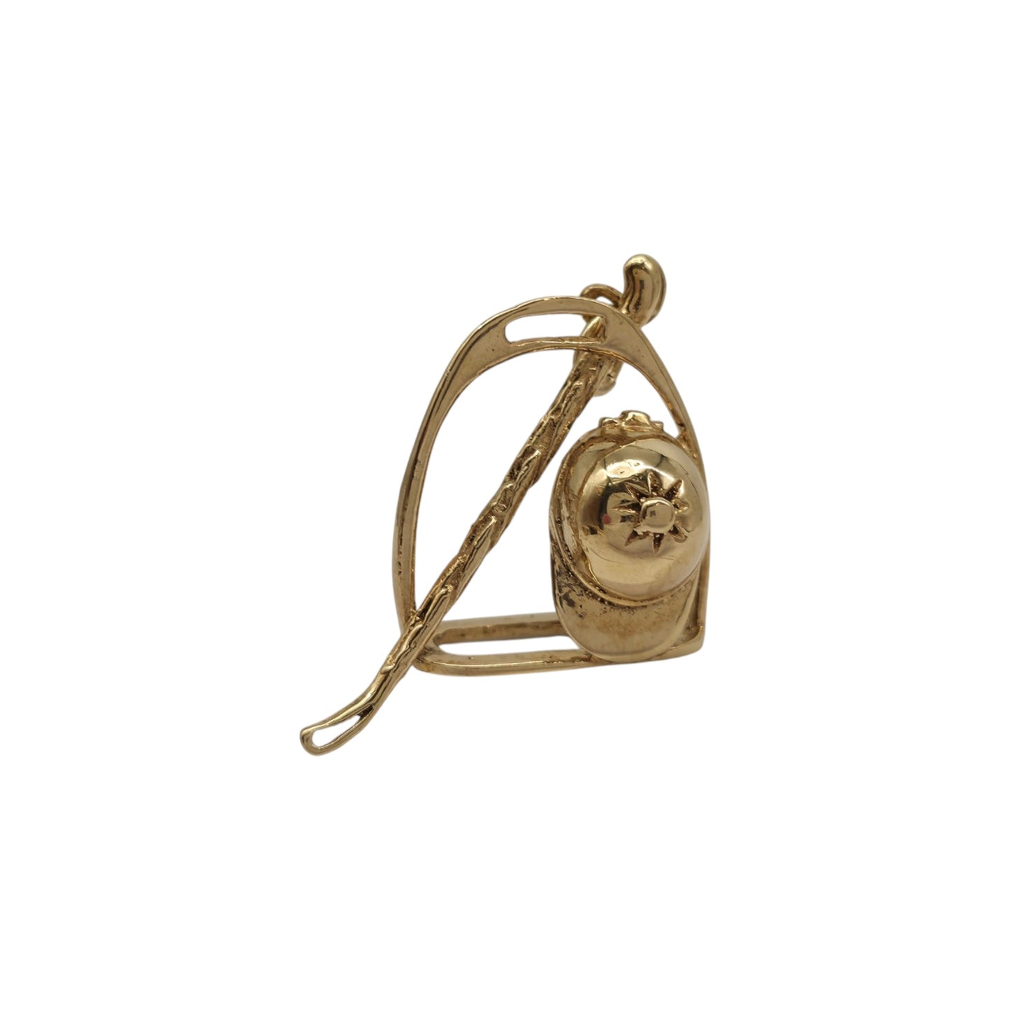 9ct 375 Yellow Gold Equestrian Pendant 1974 L 2.6 cm 4.0 g.