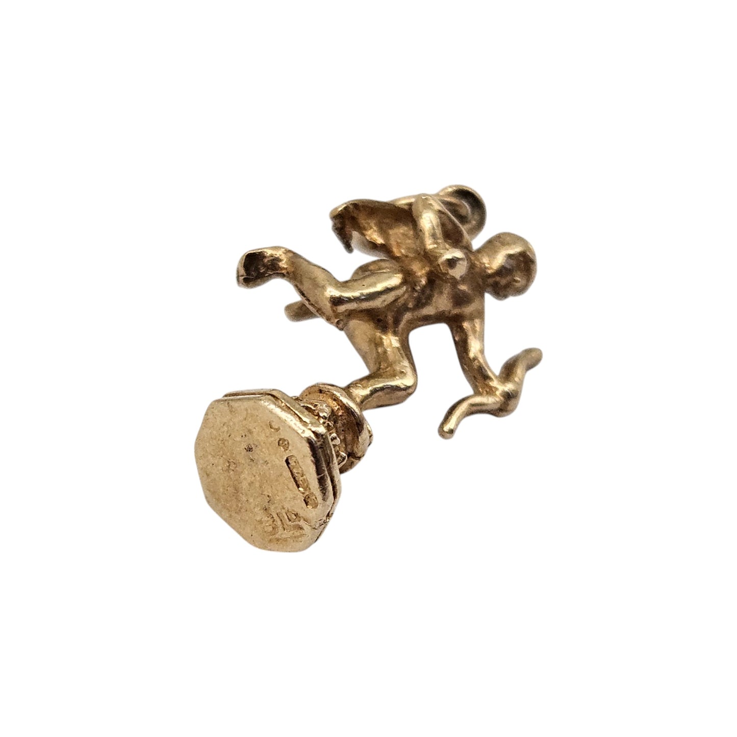 9ct 375 Yellow Gold Eros Charm 1973 L 1.9 cm 2.2 g.