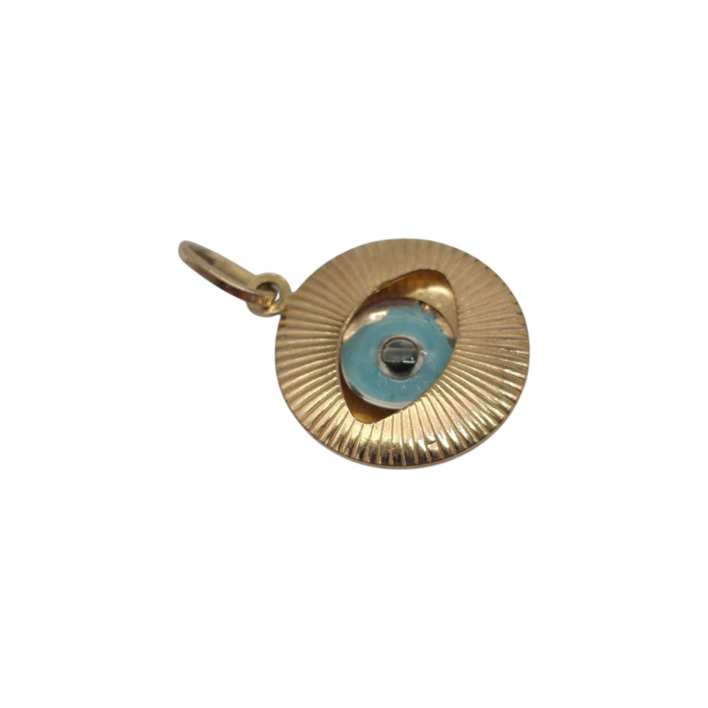 9ct Yellow Gold Evil Eye Charm L 1.3 cm 1.1 g.