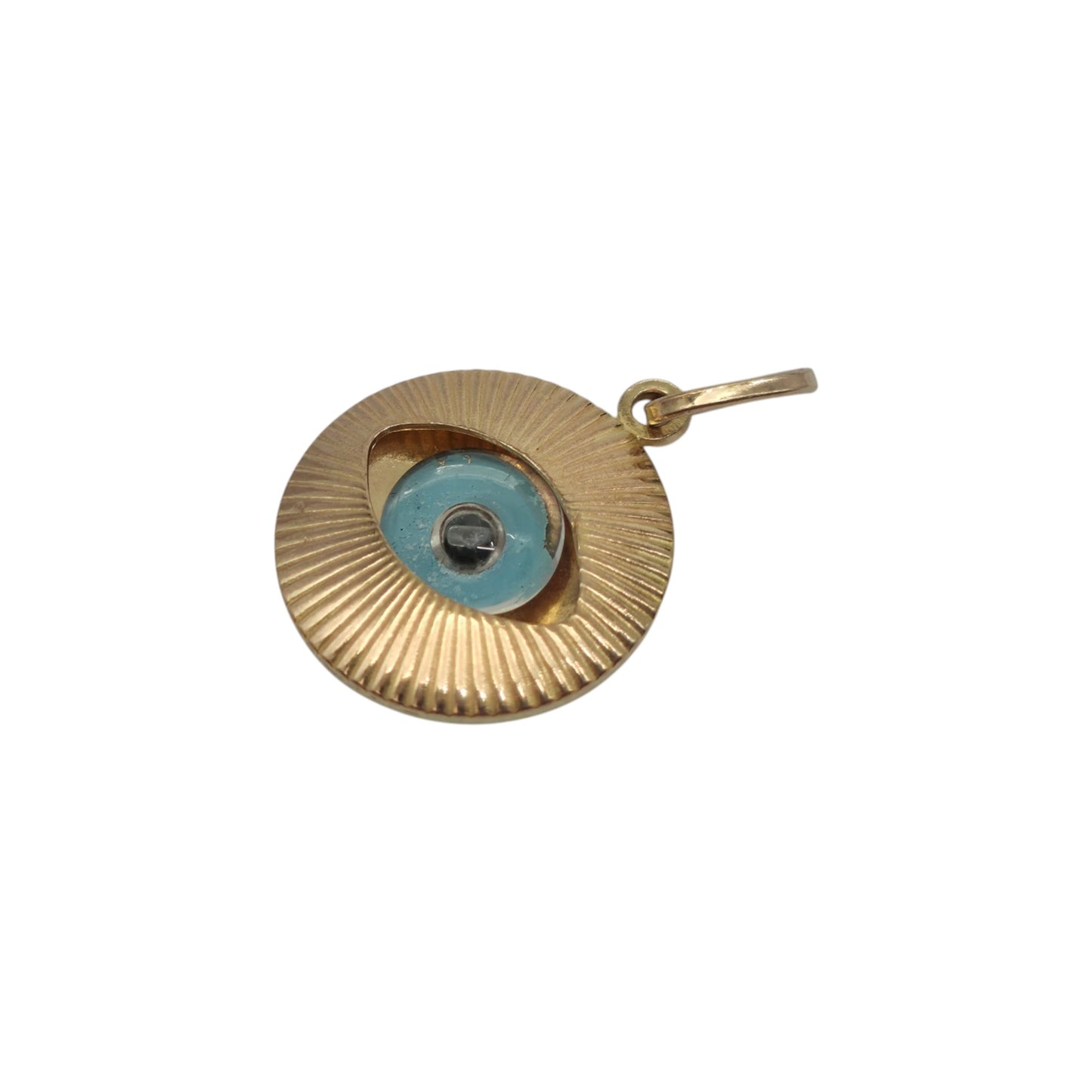 9ct Yellow Gold Evil Eye Charm L 1.3 cm 1.1 g.