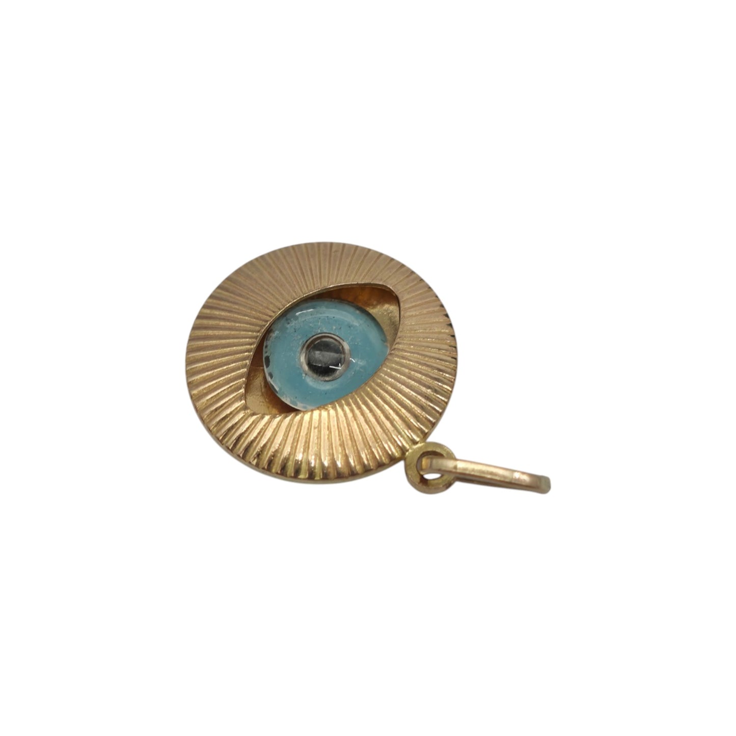 9ct Yellow Gold Evil Eye Charm L 1.3 cm 1.1 g.