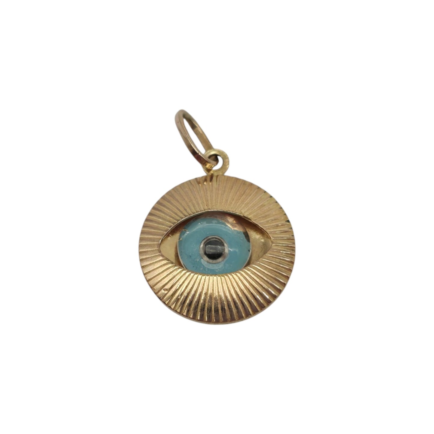 9ct Yellow Gold Evil Eye Charm L 1.3 cm 1.1 g.
