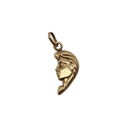 9ct 375 Yellow Gold Face Charm