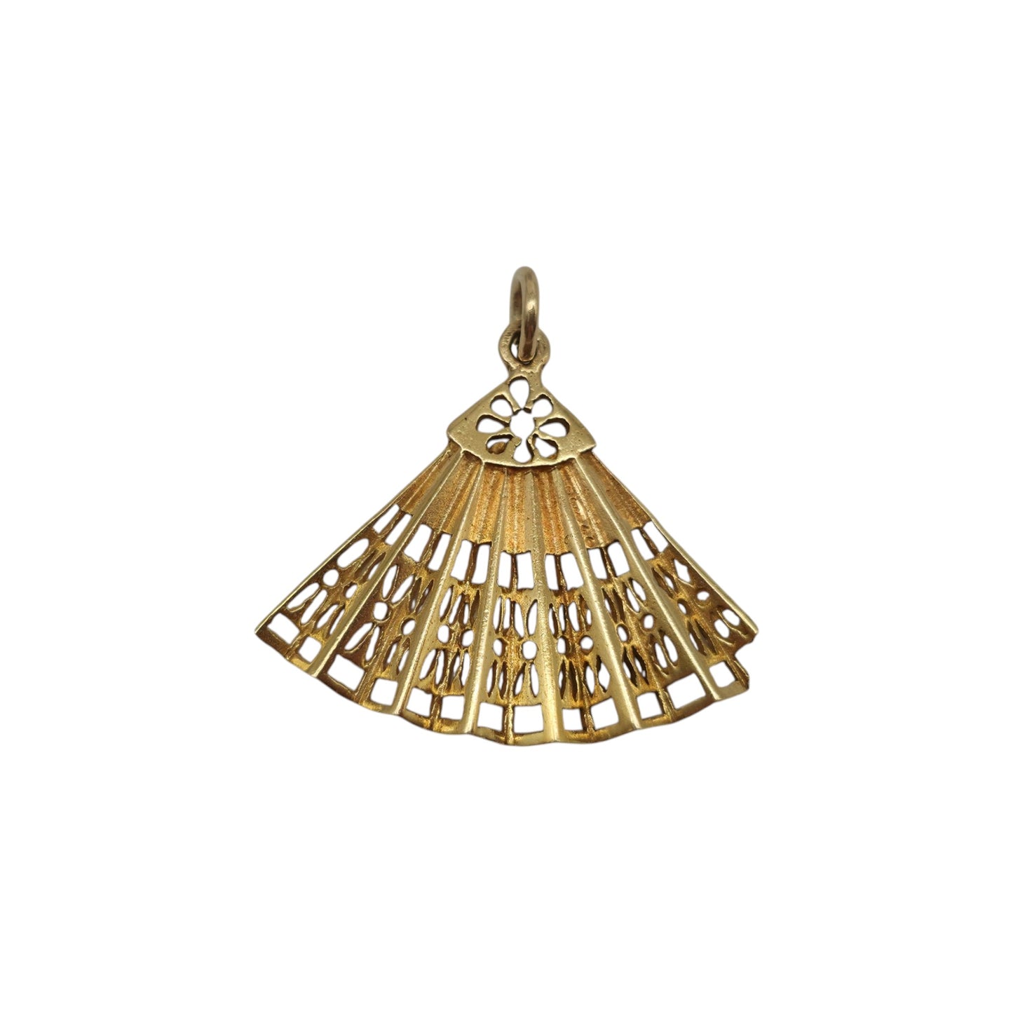 9ct 375 Yellow Gold Fan Charm 1968 L 2.6 cm 1.6 g.