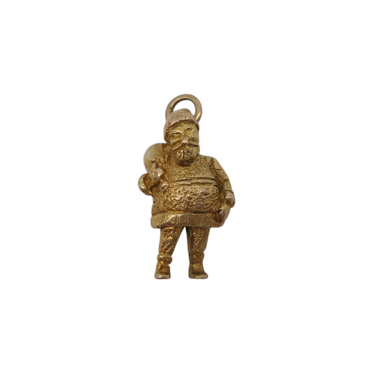 Cast 9ct 375 Yellow Gold Father Christmas Charm c.1957 L 1.9 cm 5.5 g.