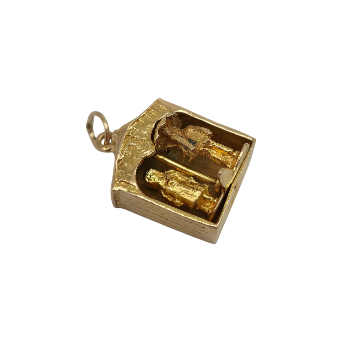 9ct 375 Yellow Gold Articulated Fine & Wet Charm 1952 L 1.3 cm 3.3 g.