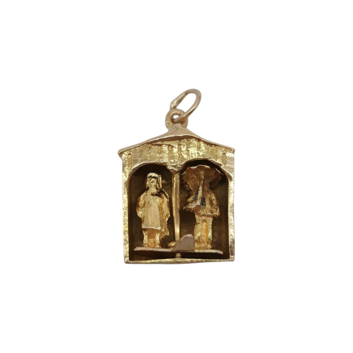 9ct 375 Yellow Gold Articulated Fine & Wet Charm 1952 L 1.3 cm 3.3 g.