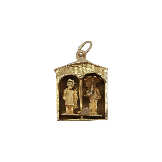 9ct 375 Yellow Gold Articulated Fine & Wet Charm 1952 L 1.3 cm 3.3 g.