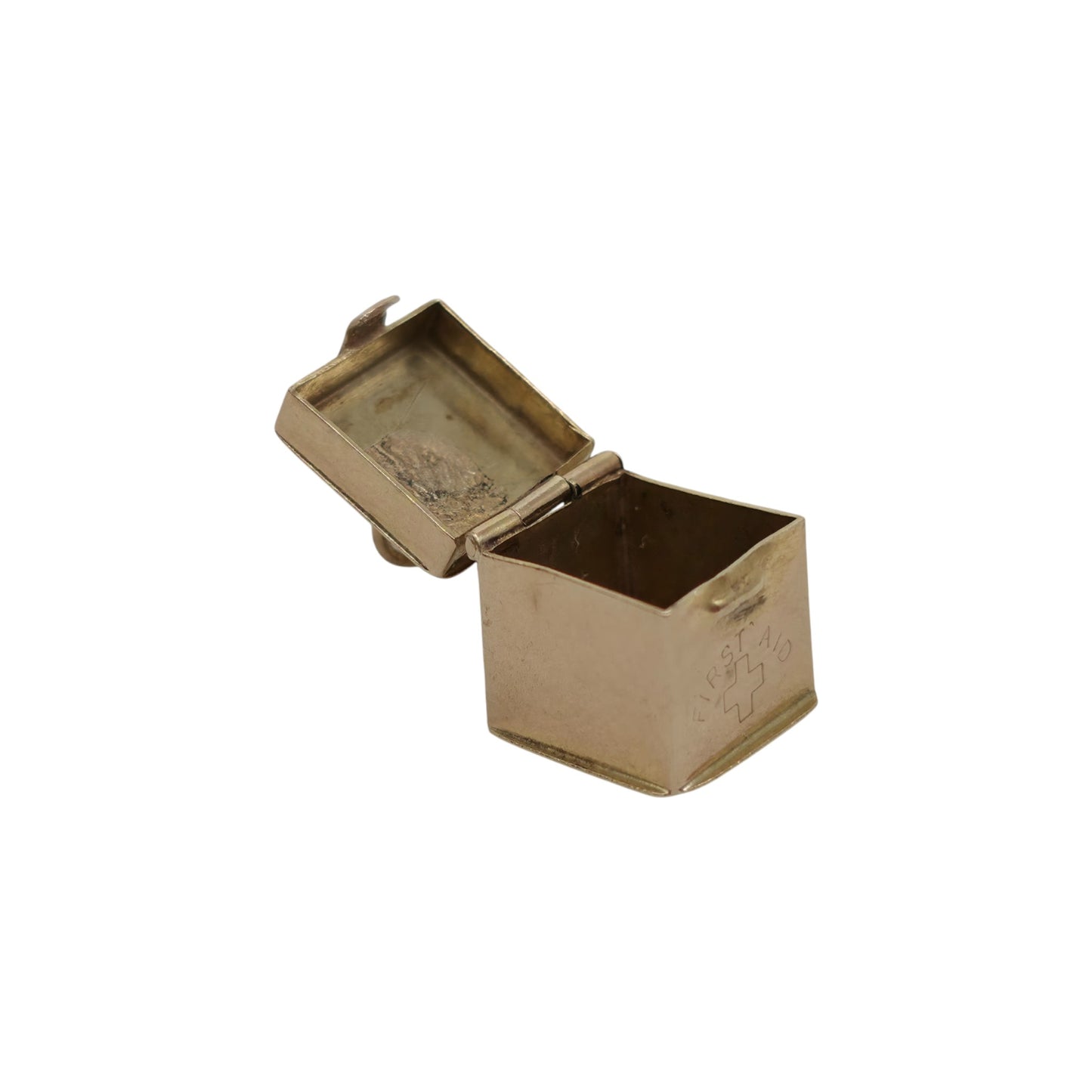 9ct 375 Yellow Gold First Aid Opening Charm 1960 L 1.0 cm 1.8 g.