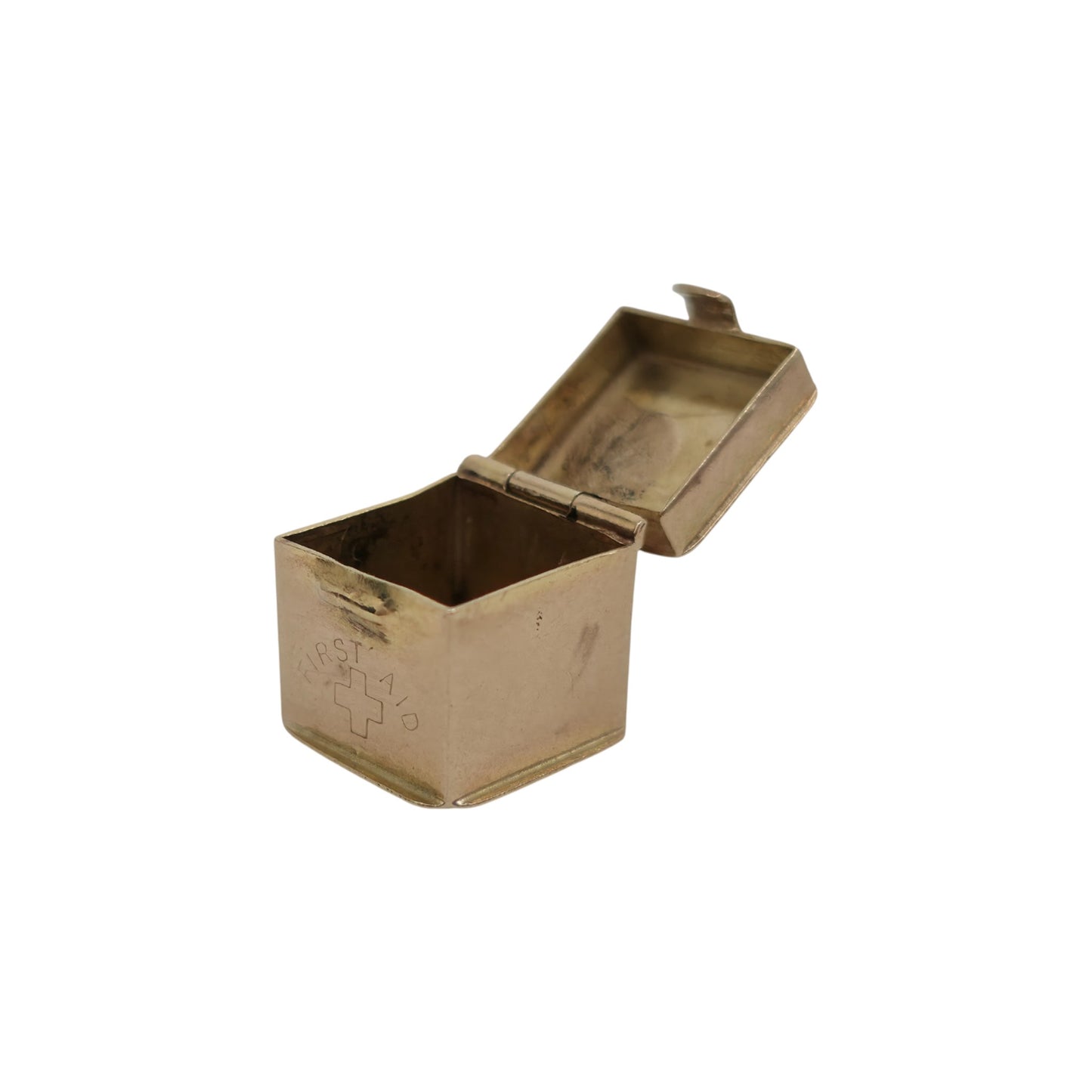 9ct 375 Yellow Gold First Aid Opening Charm 1960 L 1.0 cm 1.8 g.