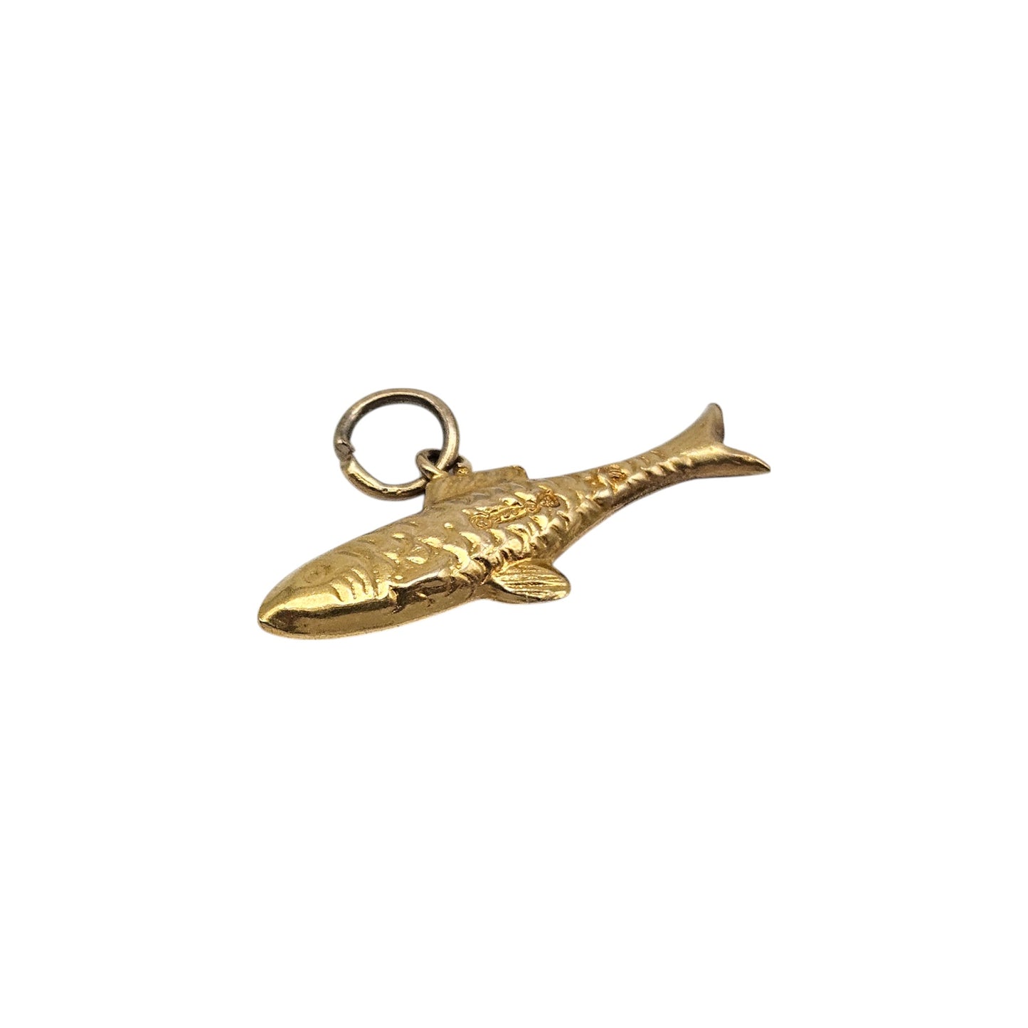 Chester 9ct 375 Yellow Gold Fish Charm 1948 L 2.1 cm 0.3 g.