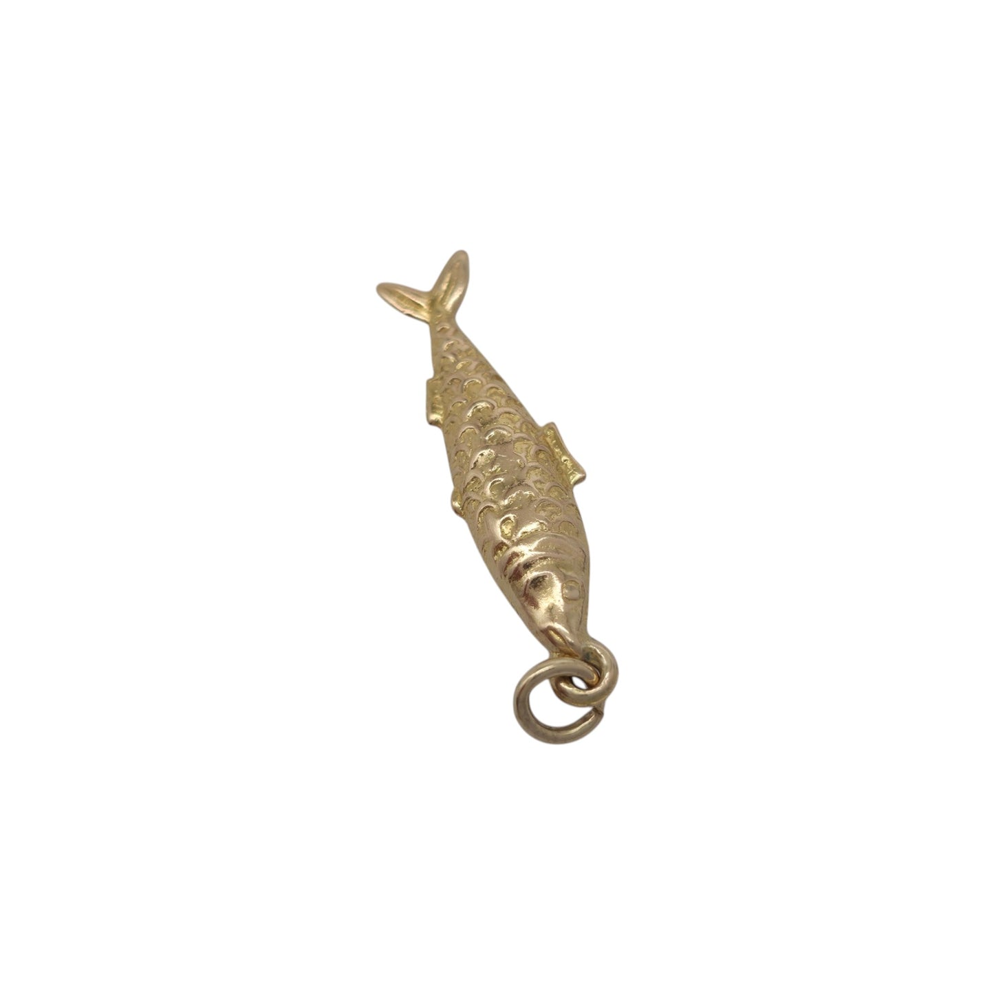 9ctイエローゴールド フィッシュチャーム 1960年代頃 L 2.1 cm 0.7 g
