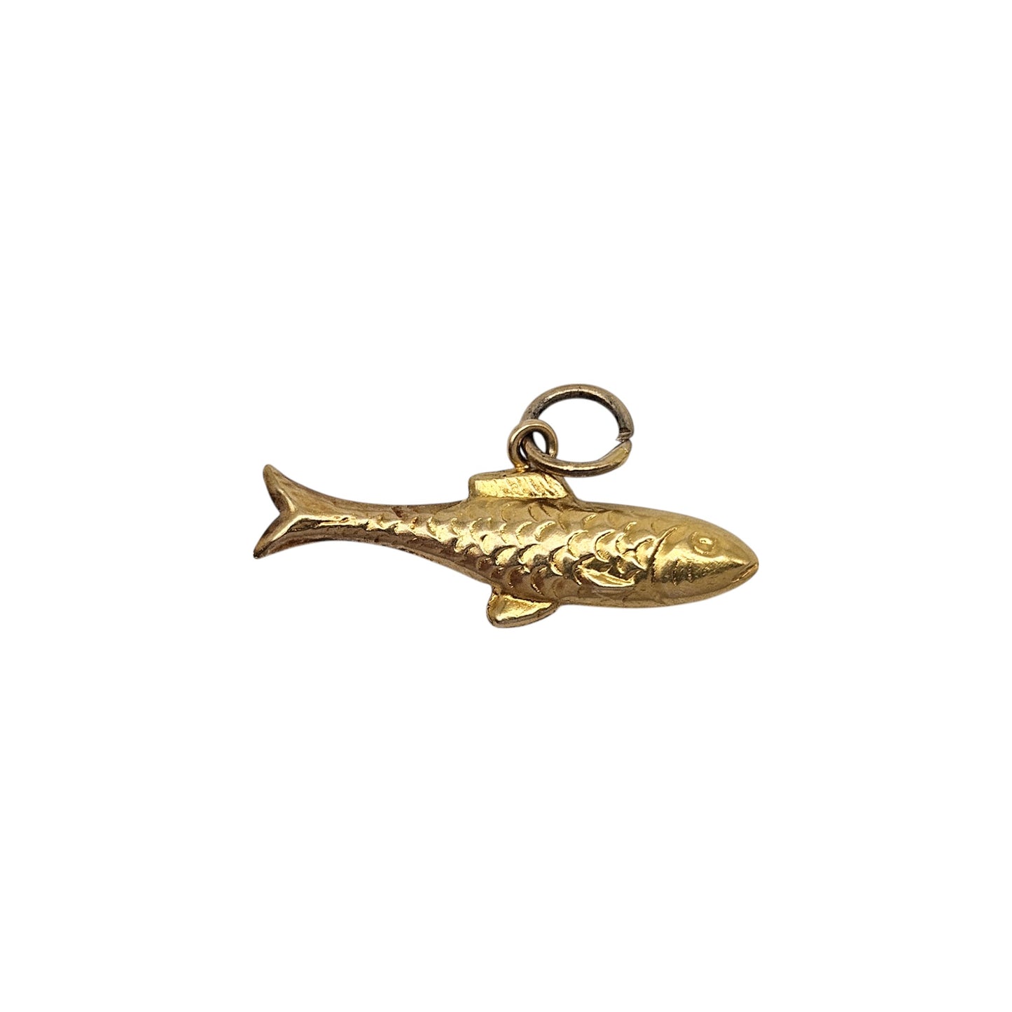 Chester 9ct 375 Yellow Gold Fish Charm 1948 L 2.1 cm 0.3 g.