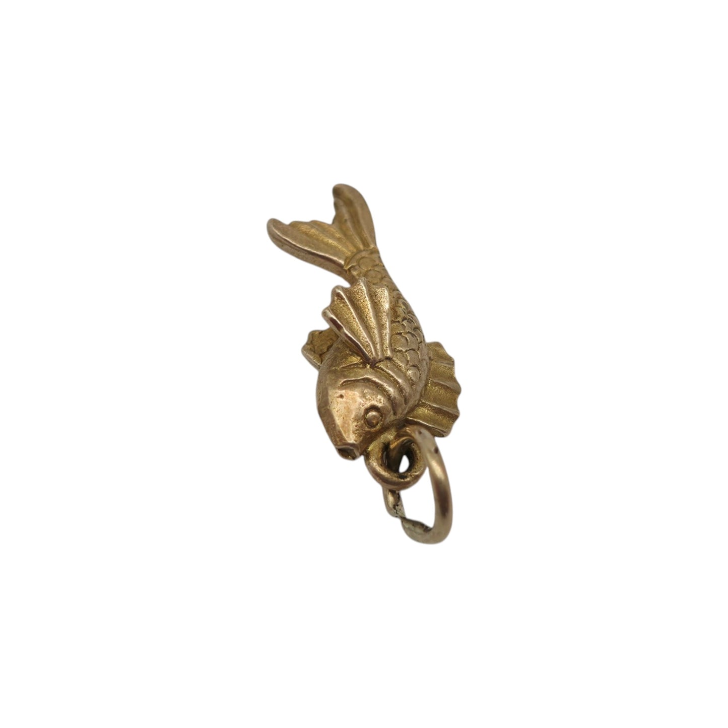 9ct 375 Yellow Gold Fish Charm 1953 L 1.4 cm 1.2 g.