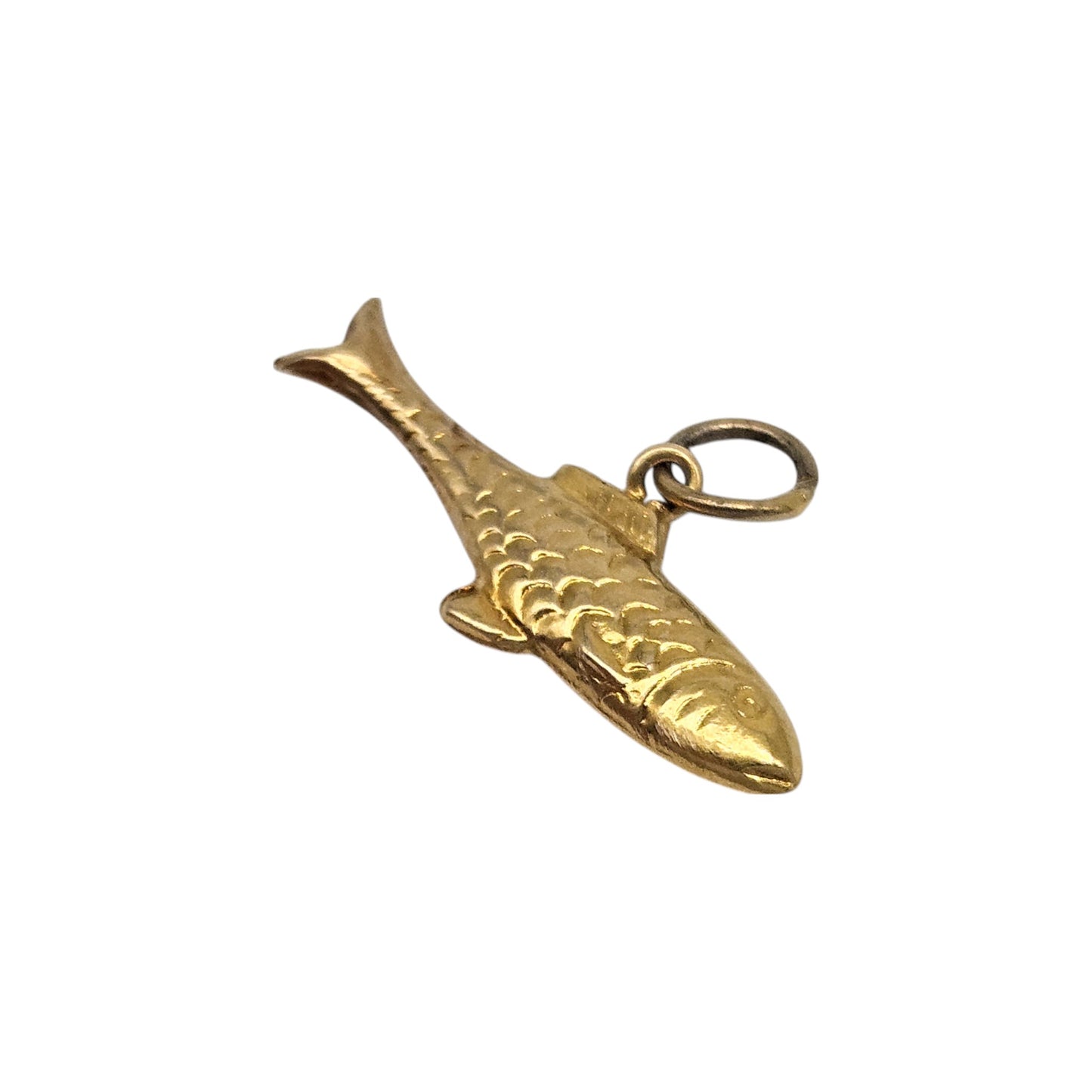 Chester 9ct 375 Yellow Gold Fish Charm 1948 L 2.1 cm 0.3 g.