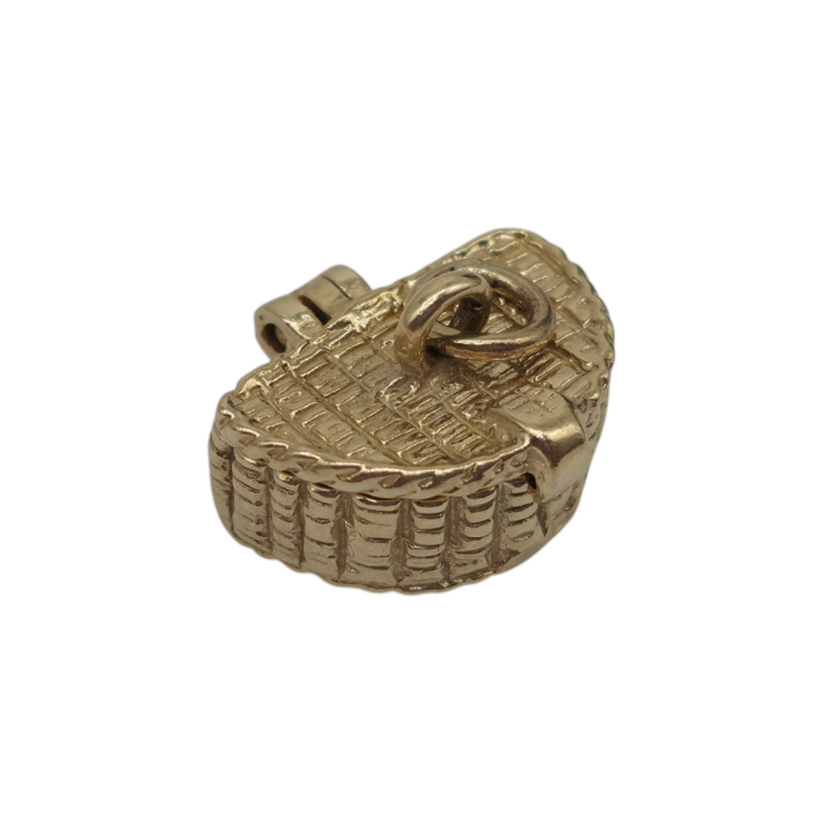 9ct Yellow Gold Fish In The Basket Opening Charm L 1.3 cm 3.4 g.