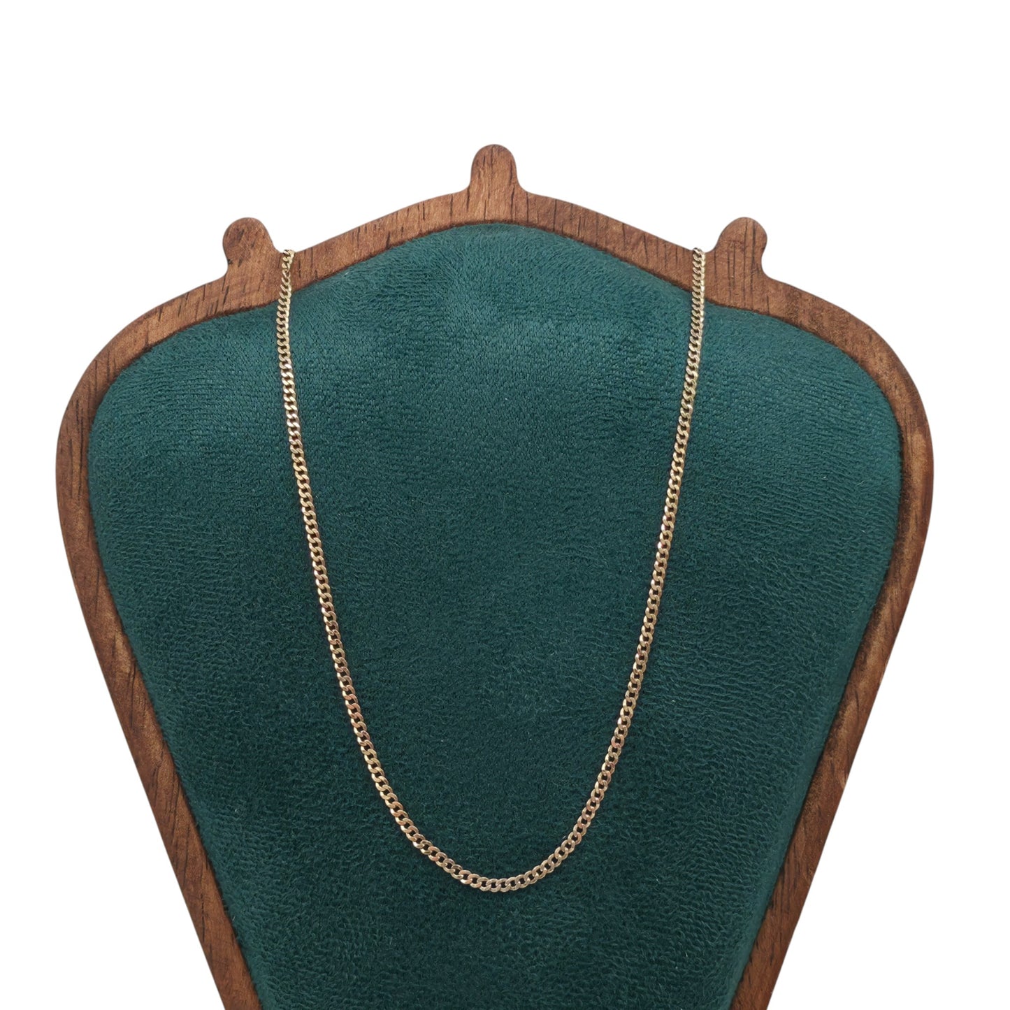 9ct 375 Yellow Gold Flat Curb Link Chain L 57.5 cm 3.7 g.