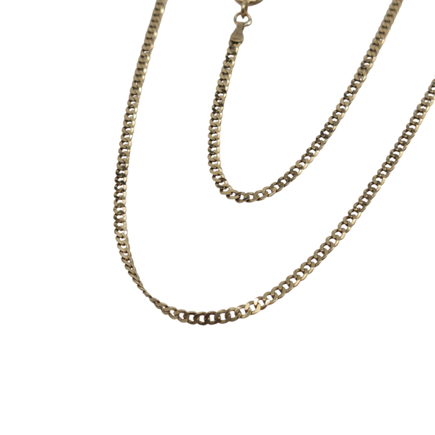 9ct 375 Yellow Gold Flat Curb Link Chain L 57.5 cm 3.7 g.