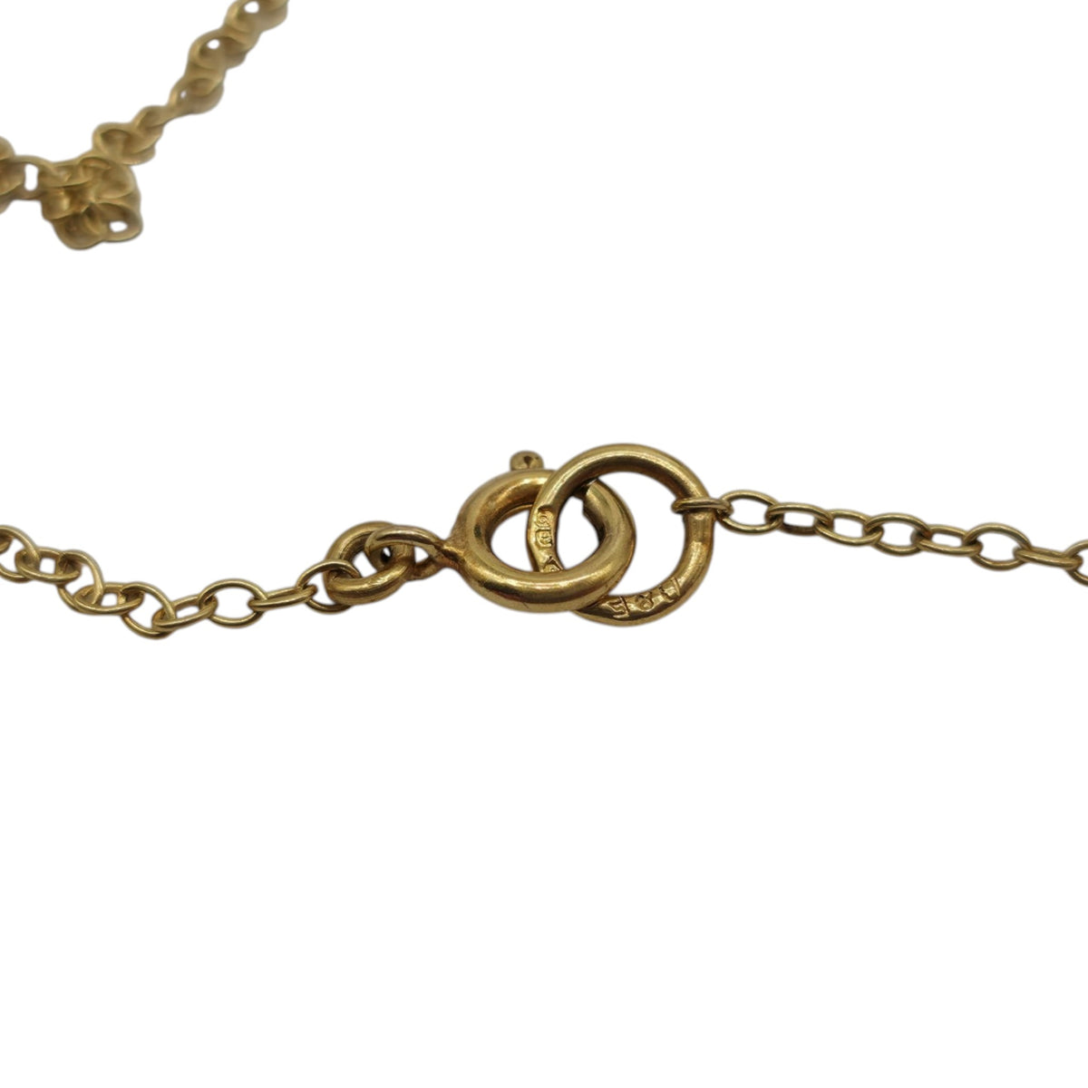 9ct 375 Yellow Gold Sapphire Flower Necklace 1978 L 46.1 cm 4.6 g.