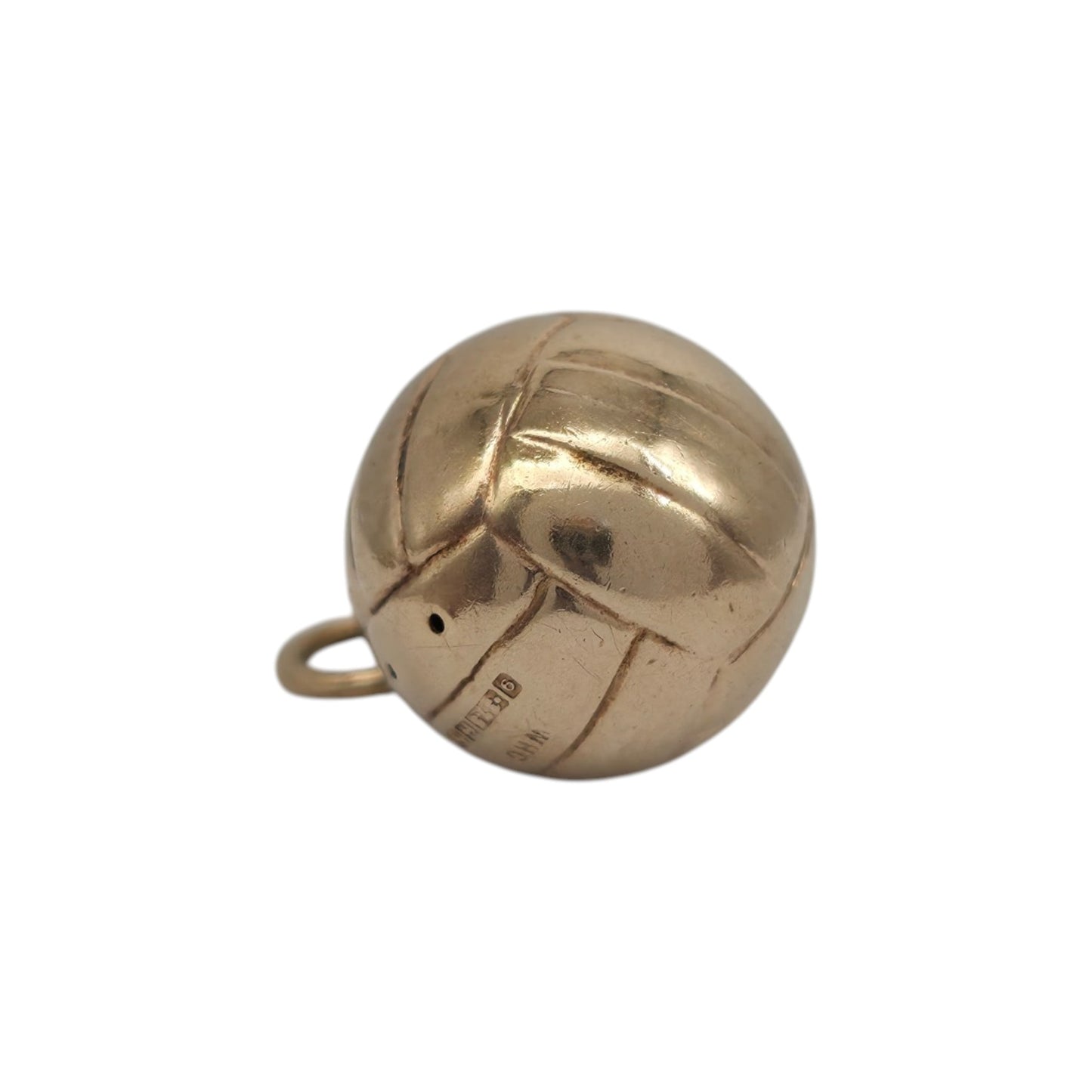 9ct 375 Yellow Gold Football Charm 1962 L 1.0 cm 0.9 g.