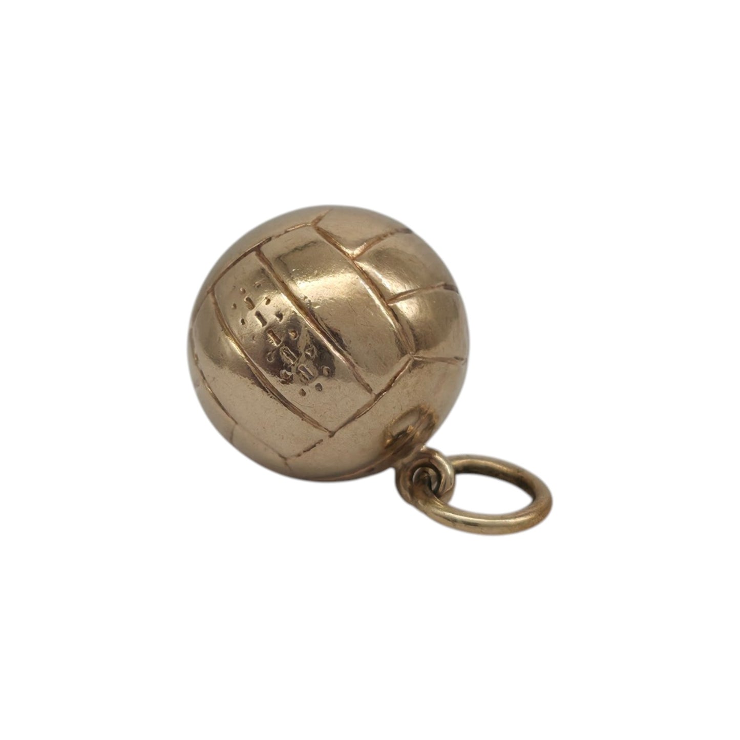 9ct 375 Yellow Gold Football Charm 1962 L 1.0 cm 0.9 g.