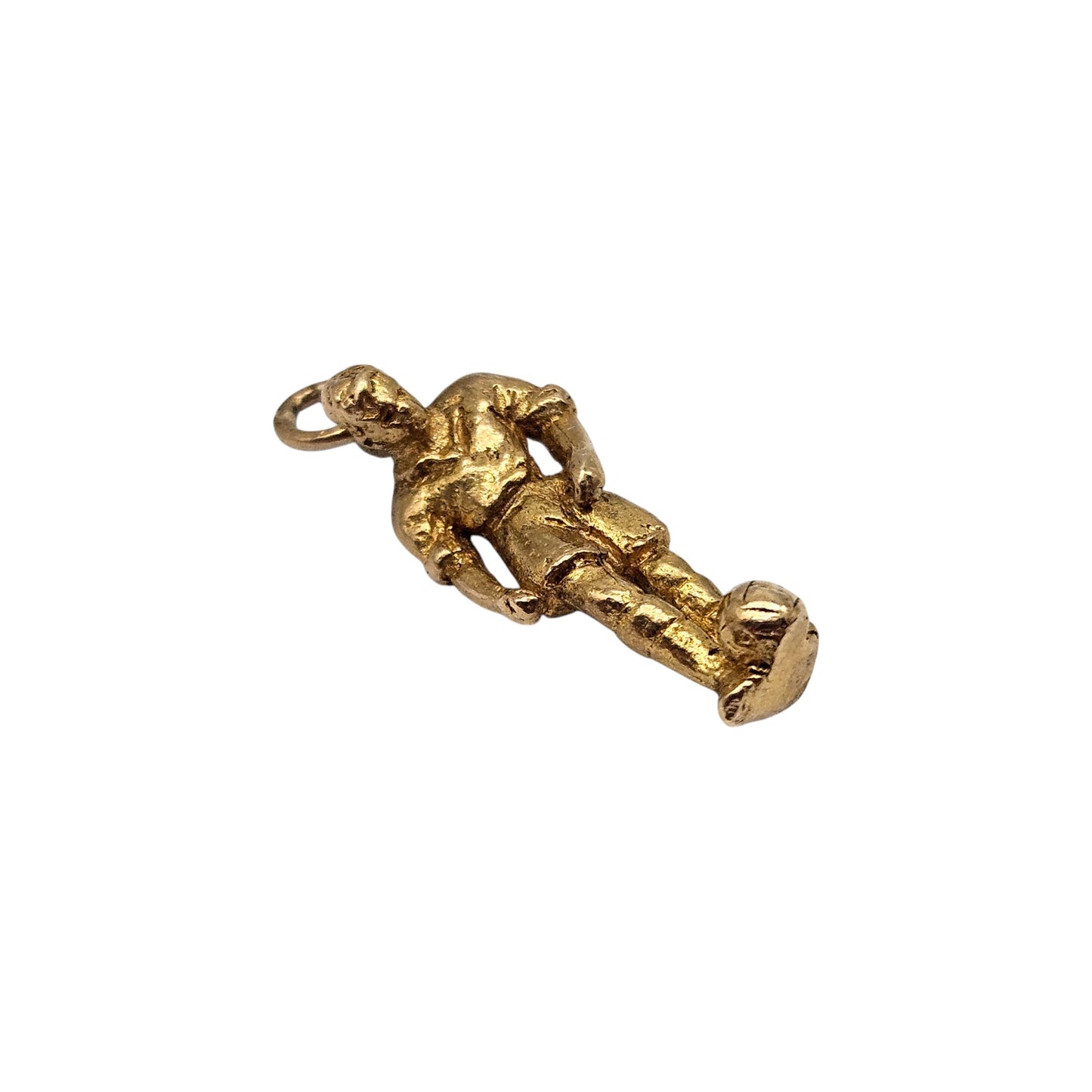 9ct 375 Yellow Gold Football Player Charm 1963 L 2.1 cm 3.4 g.