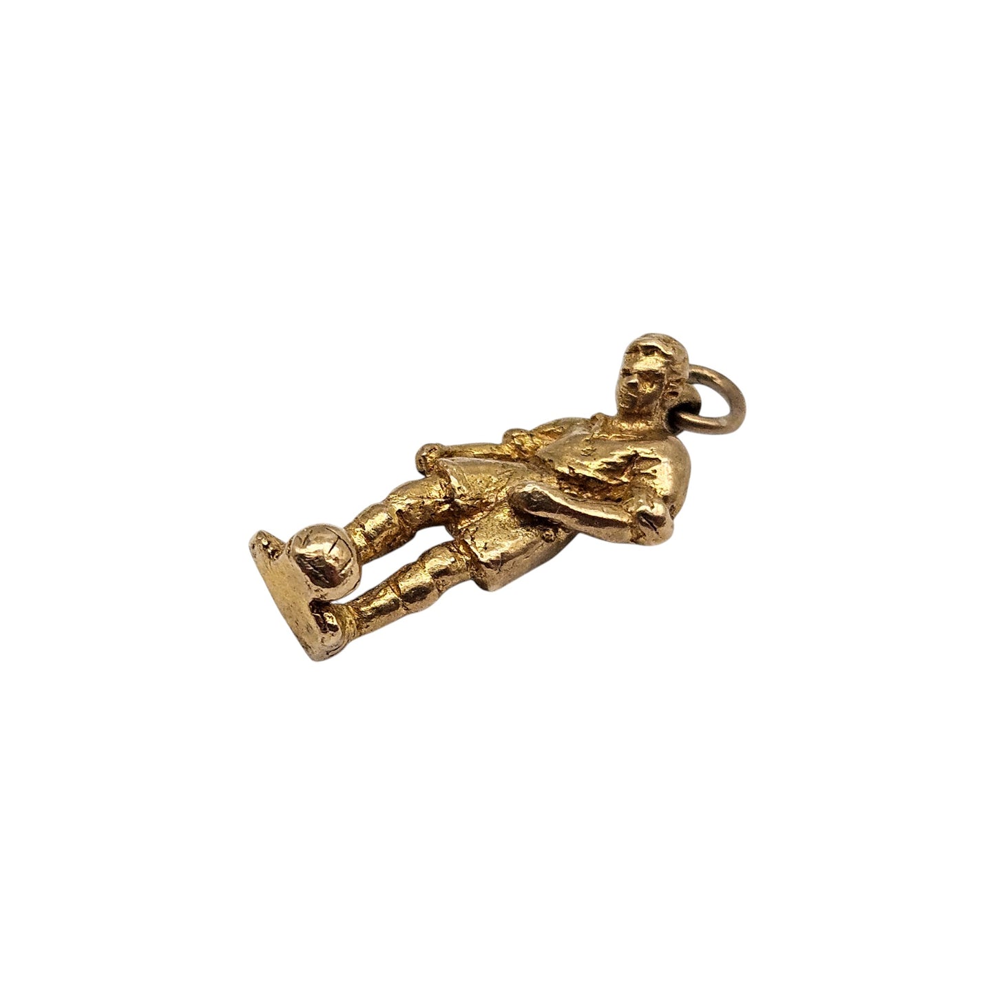 9ct 375 Yellow Gold Football Player Charm 1963 L 2.1 cm 3.4 g.