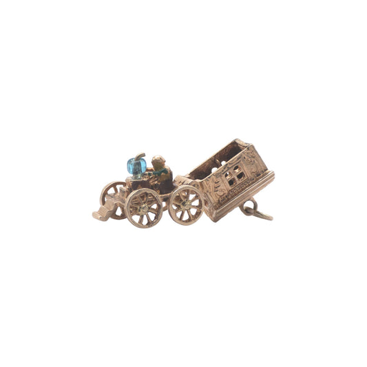 9ct 375 Yellow Gold Fortune Teller Opening Charm 1959 L 1.5 cm 4.0 g.