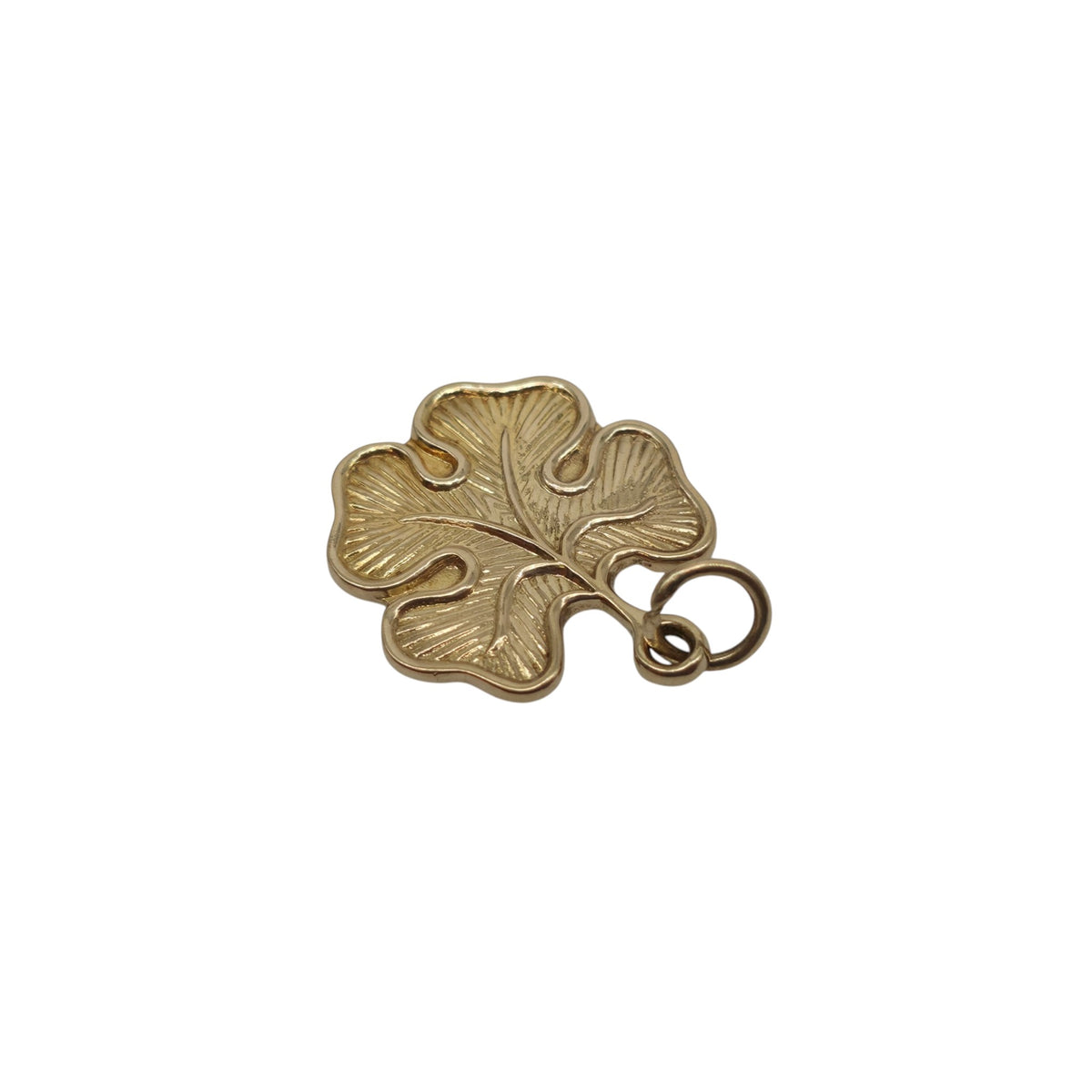 9ct 375 Yellow Gold Four Leaf Clover Charm 1956 L 1.6 cm 2.6 g.