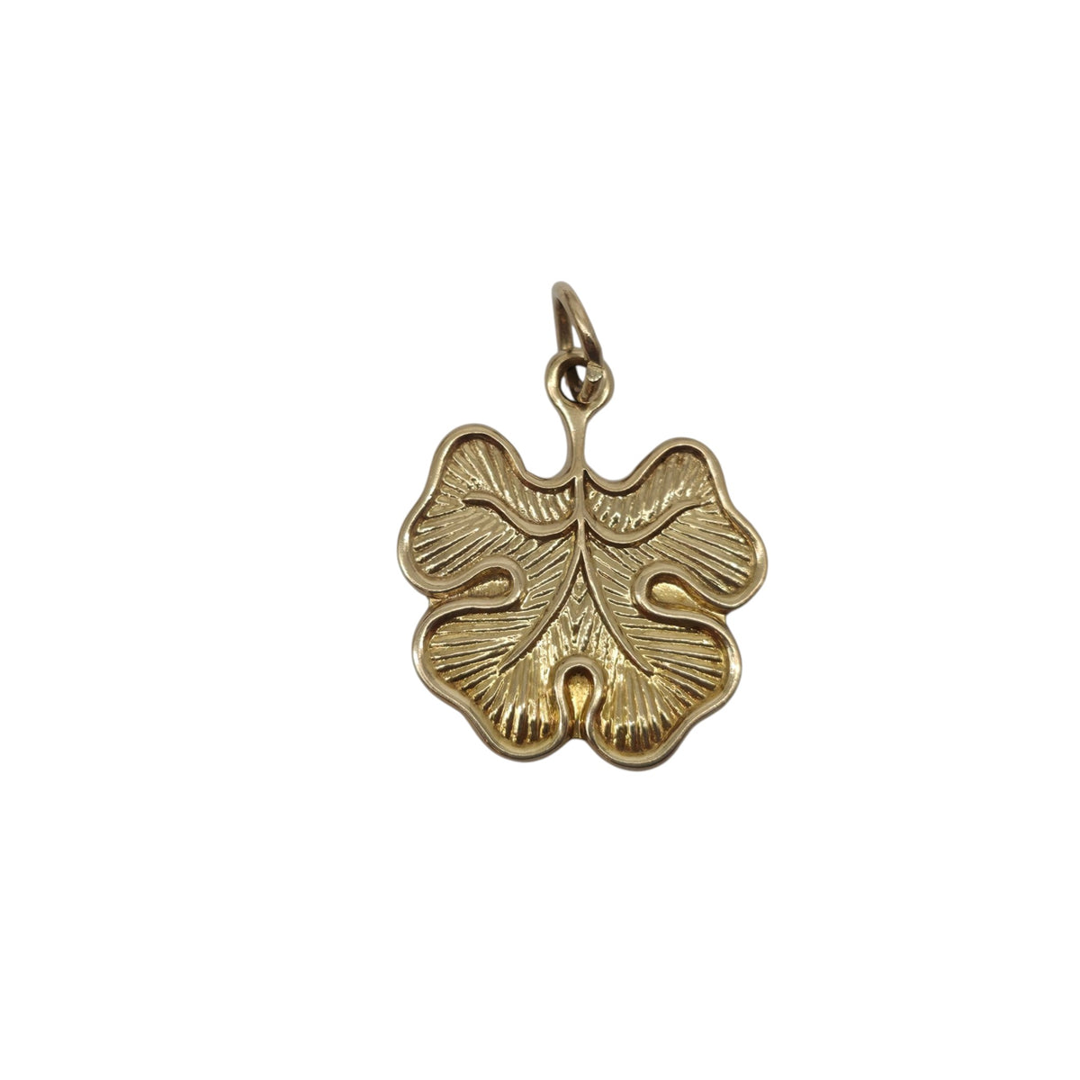 9ct 375 Yellow Gold Four Leaf Clover Charm 1956 L 1.6 cm 2.6 g.