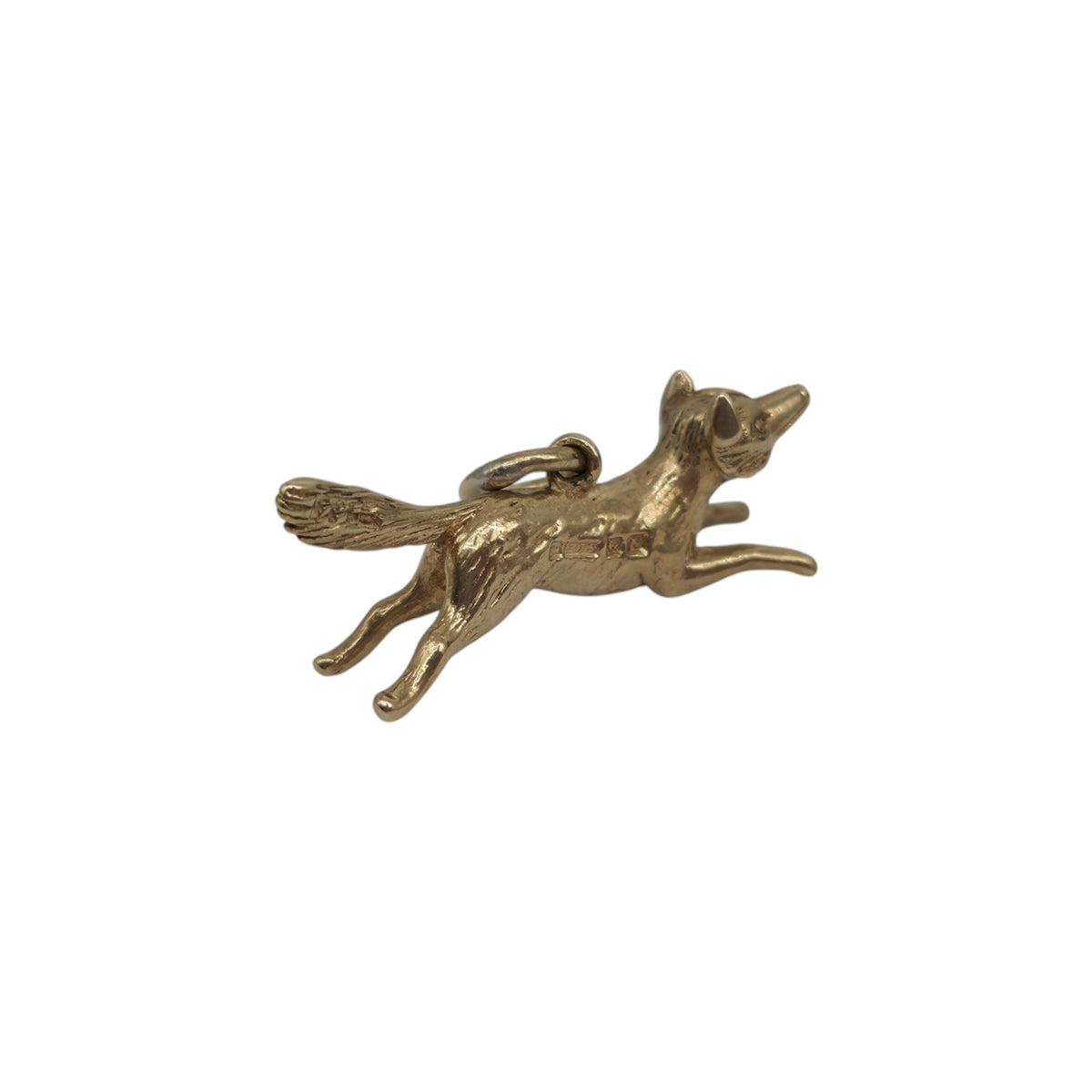 9ct 375 Yellow Gold Fox Charm 1962 L 2.2 cm 2.3 g.