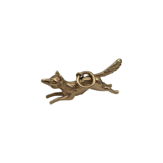 9ct 375 Yellow Gold Fox Charm 1962 L 2.2 cm 2.3 g.