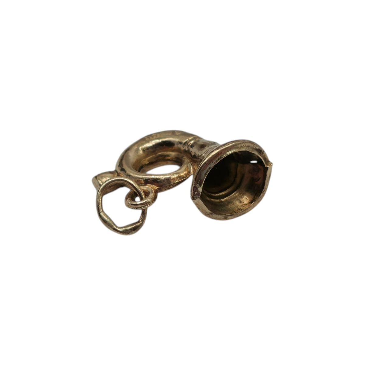 9ct 375 Yellow Gold French Horn Charm 1981 L 1.2 cm 0.5 g.