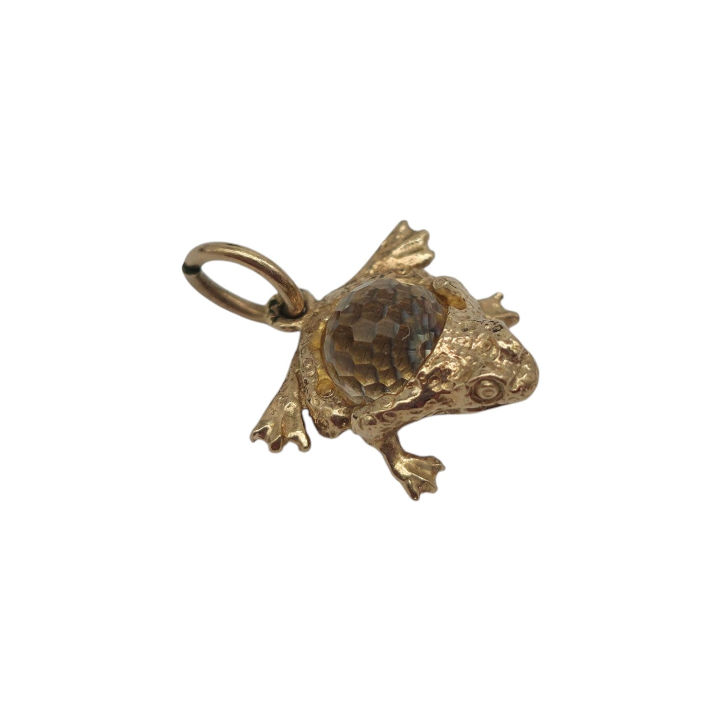 9ct 375 Yellow Gold Frog Charm c.1985 L 1.1 cm 1.3 g.