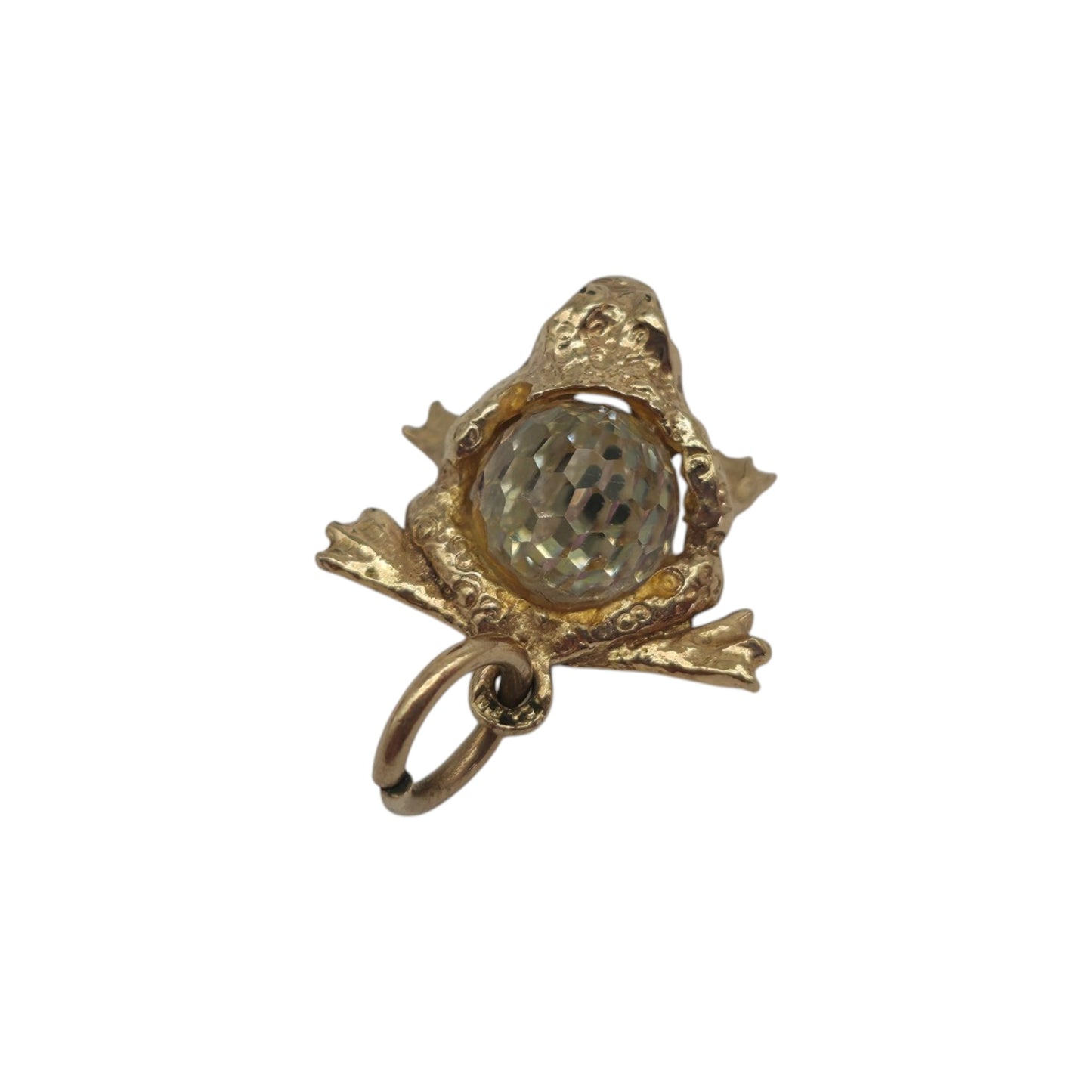 9ct 375 Yellow Gold Frog Charm c.1985 L 1.1 cm 1.3 g.