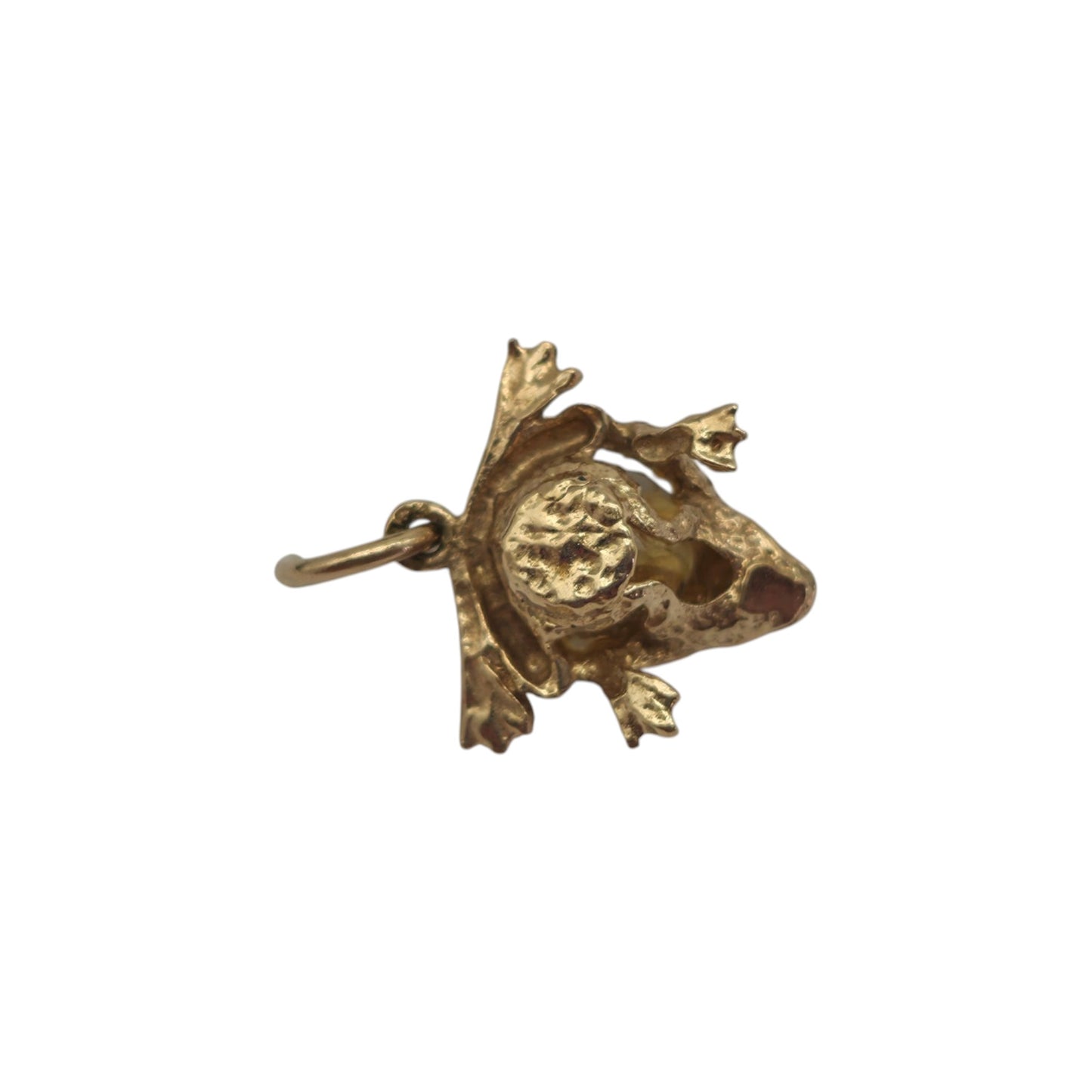9ct 375 Yellow Gold Frog Charm c.1985 L 1.1 cm 1.3 g.