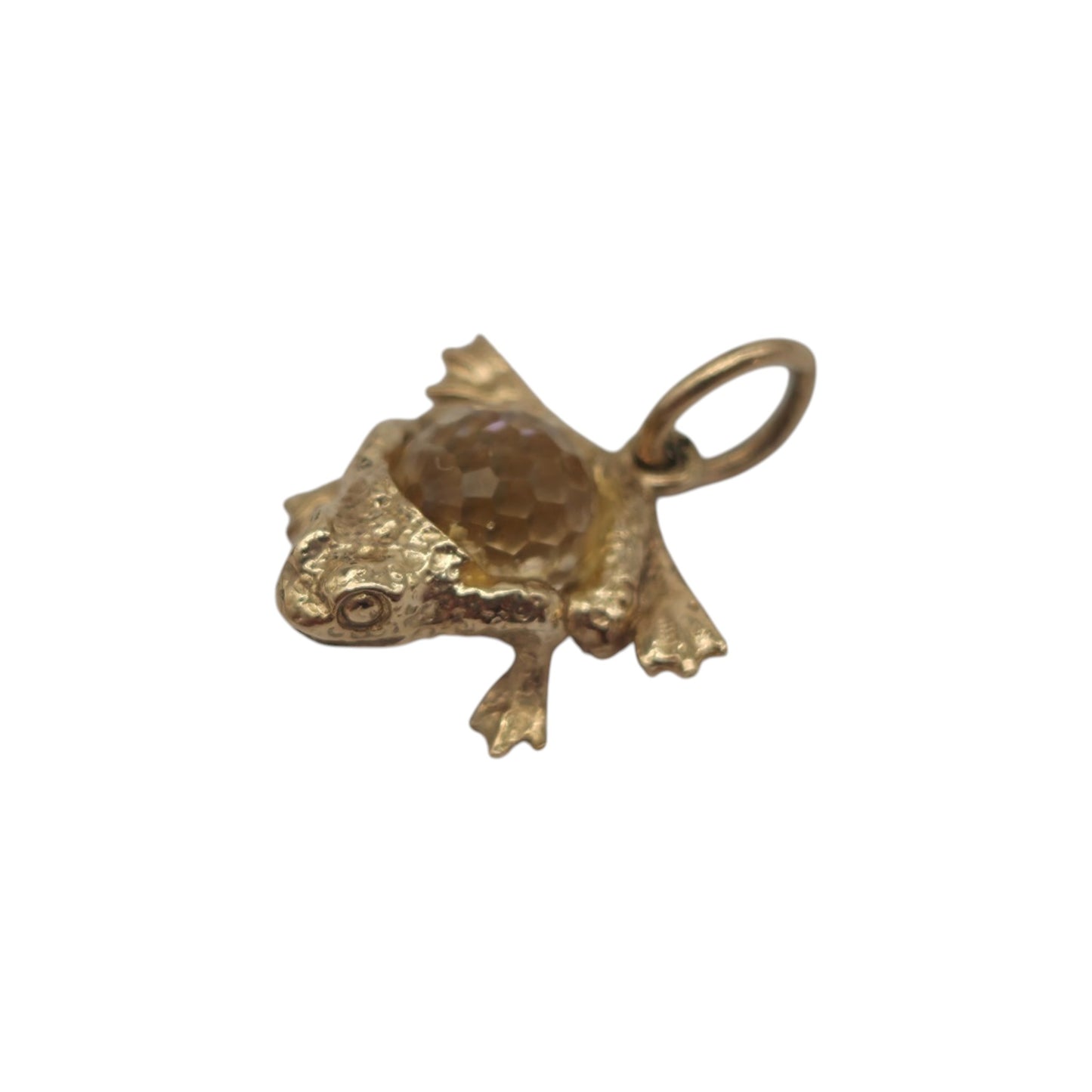 9ct 375 Yellow Gold Frog Charm c.1985 L 1.1 cm 1.3 g.