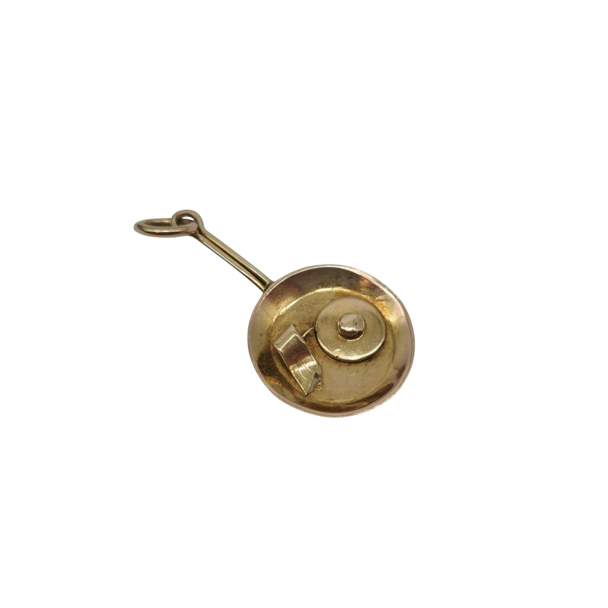Antique 9ct Yellow Gold Frying Pan Charm c.1920 L 2.4 cm 1.1 g.