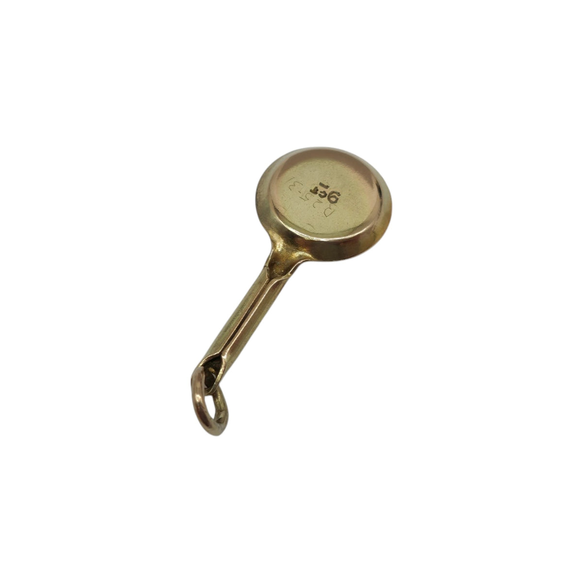 9ct Yellow Gold & Enamel Frying Pan Charm L 2.1 cm 0.6 g.