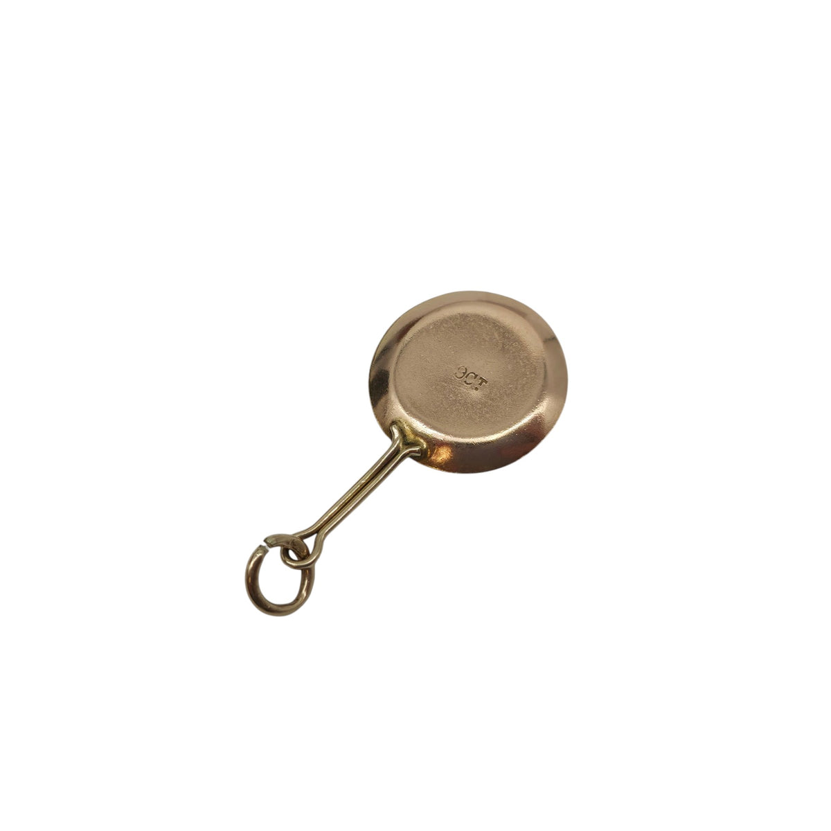Antique 9ct Yellow Gold Frying Pan Charm c.1920 L 2.4 cm 1.1 g.