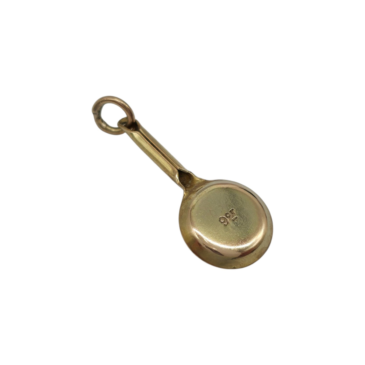 9ct Yellow Gold & Enamel Frying Pan Charm L 2.1 cm 0.6 g.
