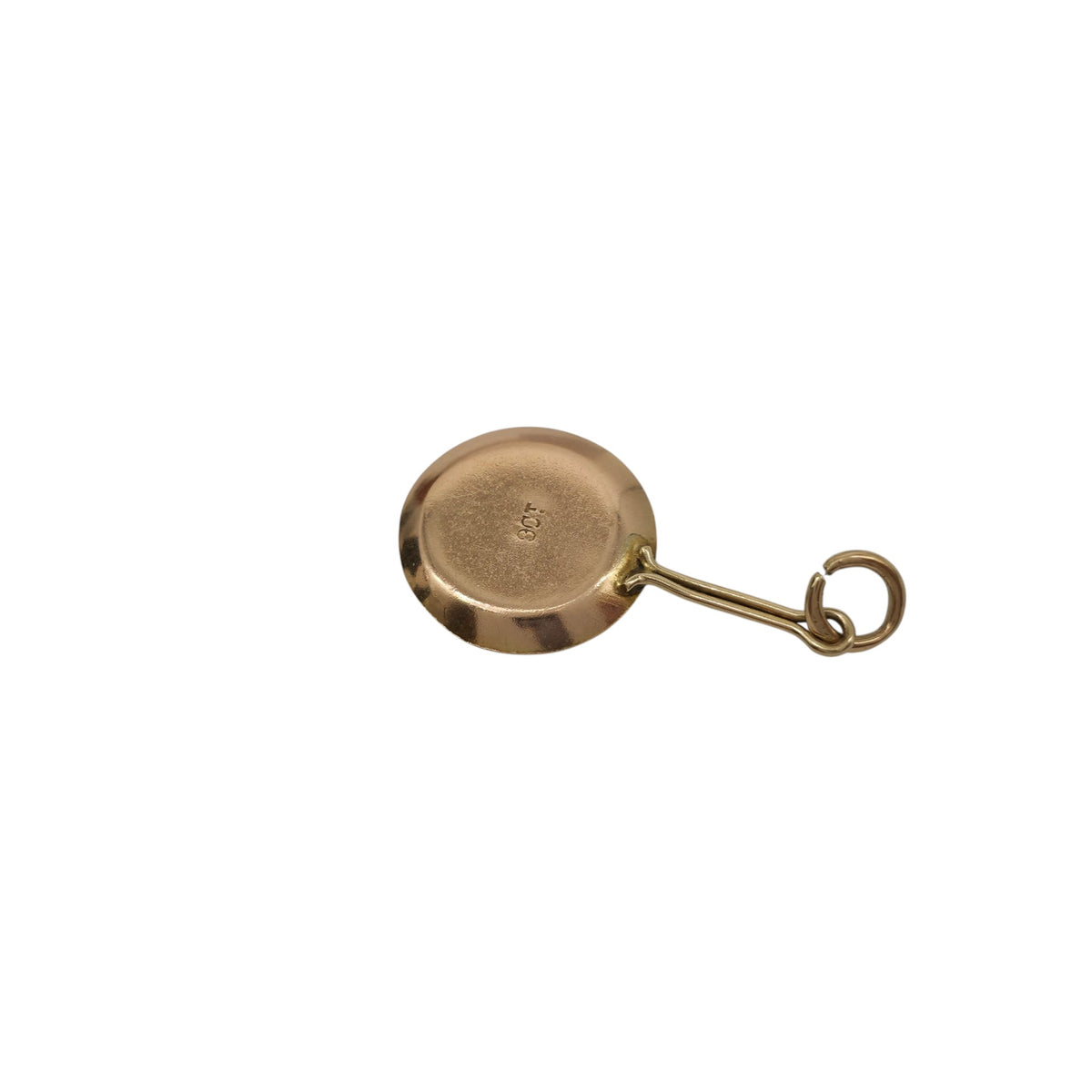 Antique 9ct Yellow Gold Frying Pan Charm c.1920 L 2.4 cm 1.1 g.