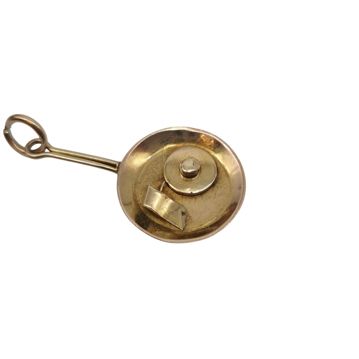 Antique 9ct Yellow Gold Frying Pan Charm c.1920 L 2.4 cm 1.1 g.