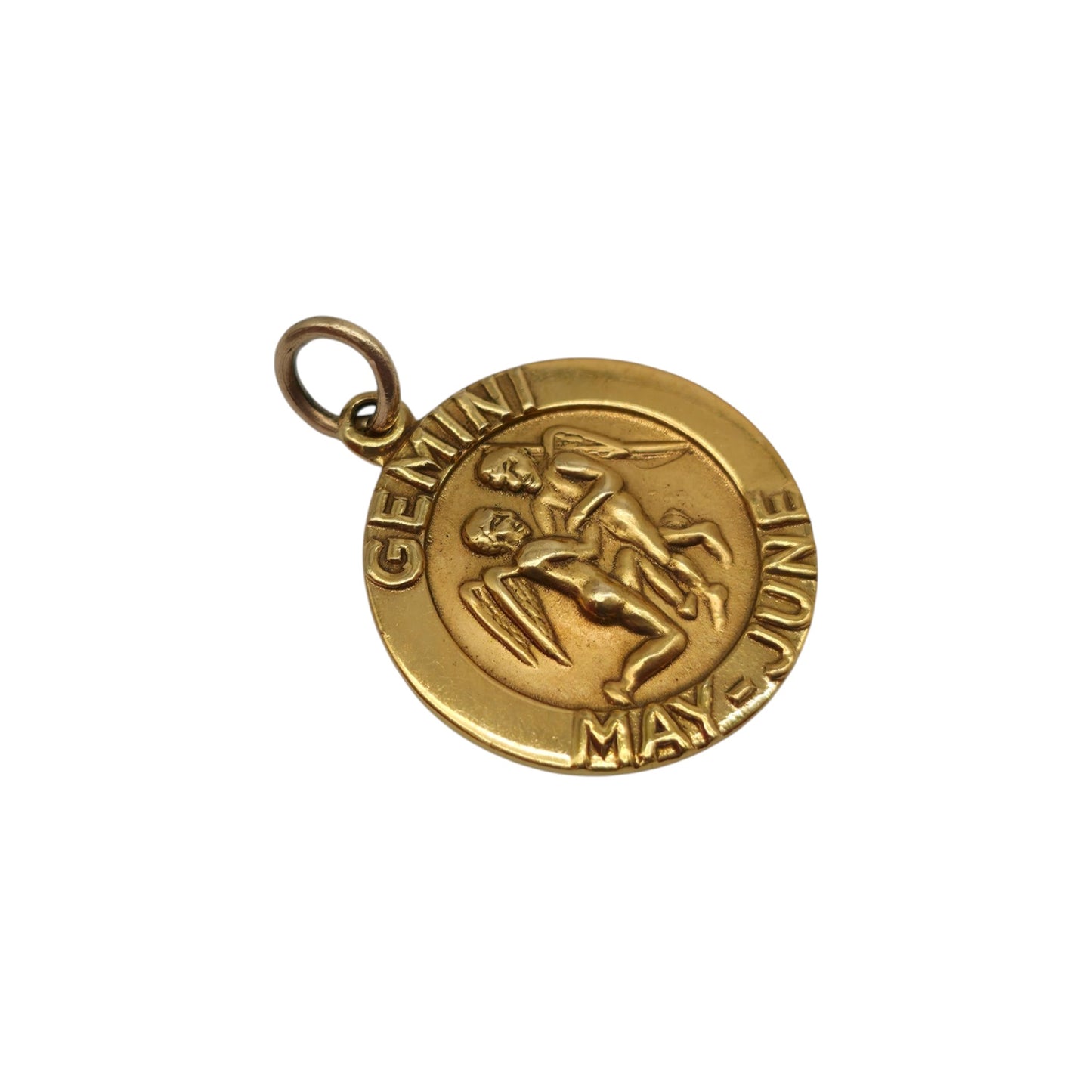 9ct 375 Yellow Gold Gemini Charm 1979 L 1.5 cm 1.6 g.